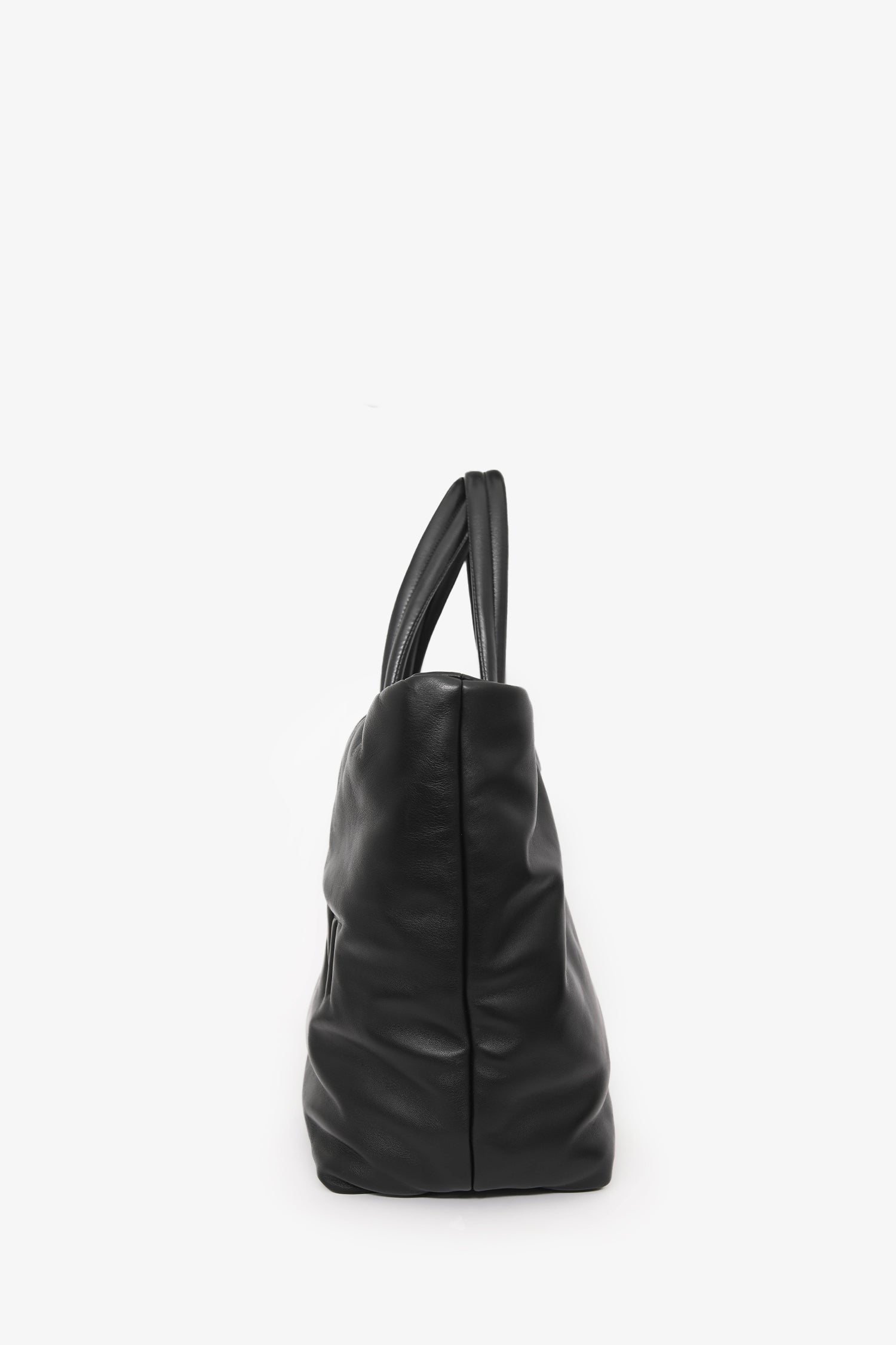 Saint Laurent 2023 Black Leather Puffer Tote Bag