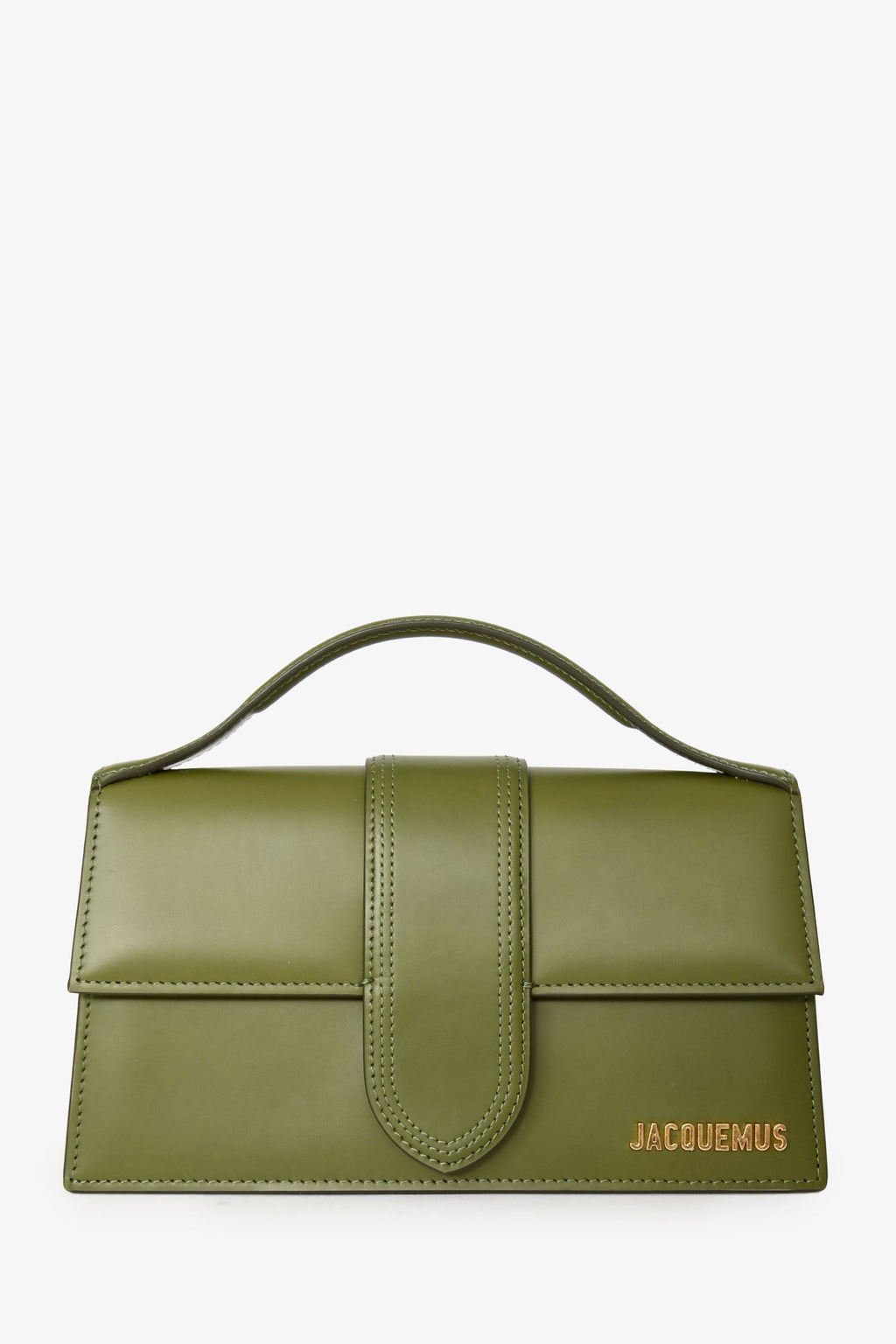 Jacquemus Olive Green Leather Le Grand Bambino with Strap