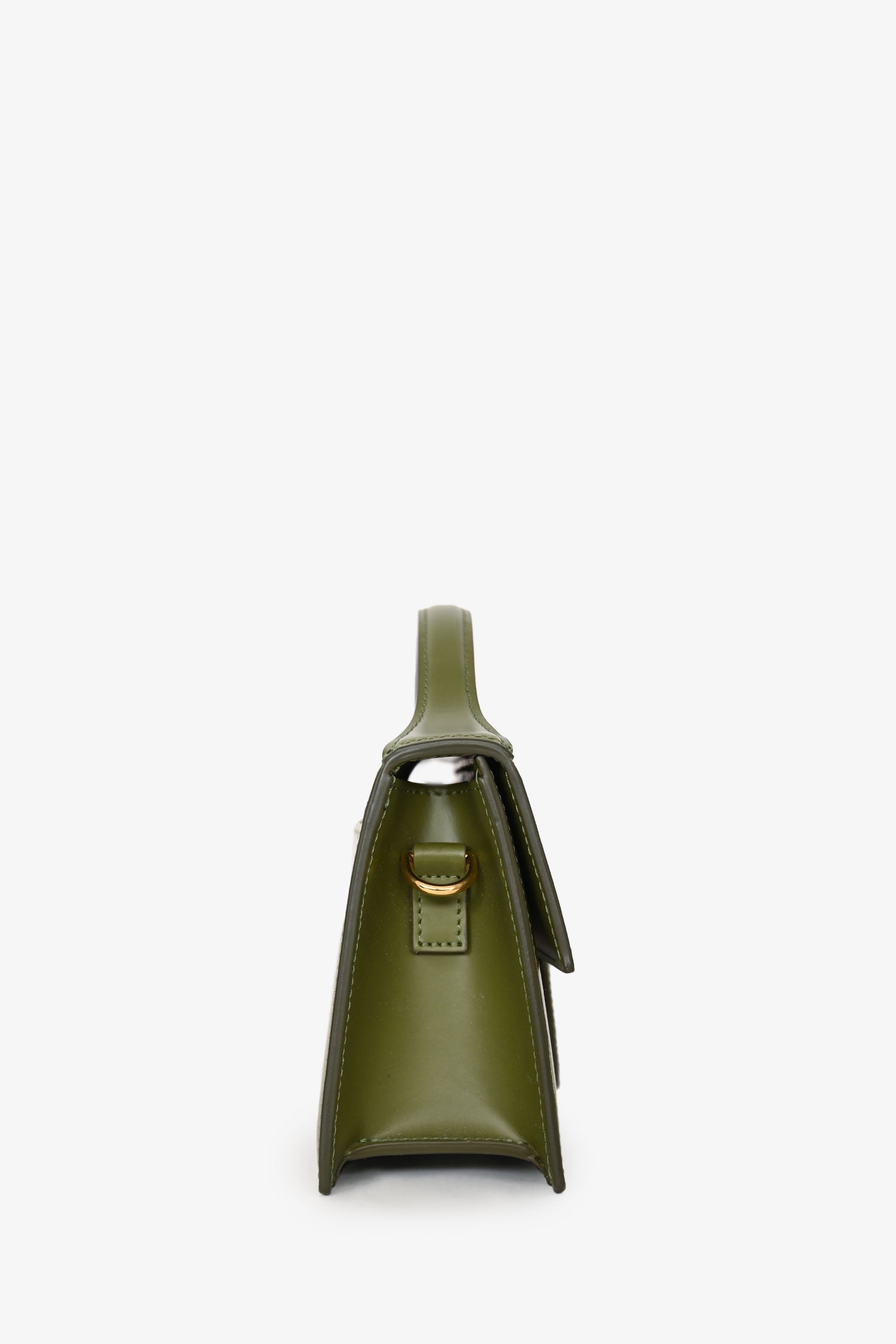 Jacquemus Olive Green Leather Le Grand Bambino with Strap