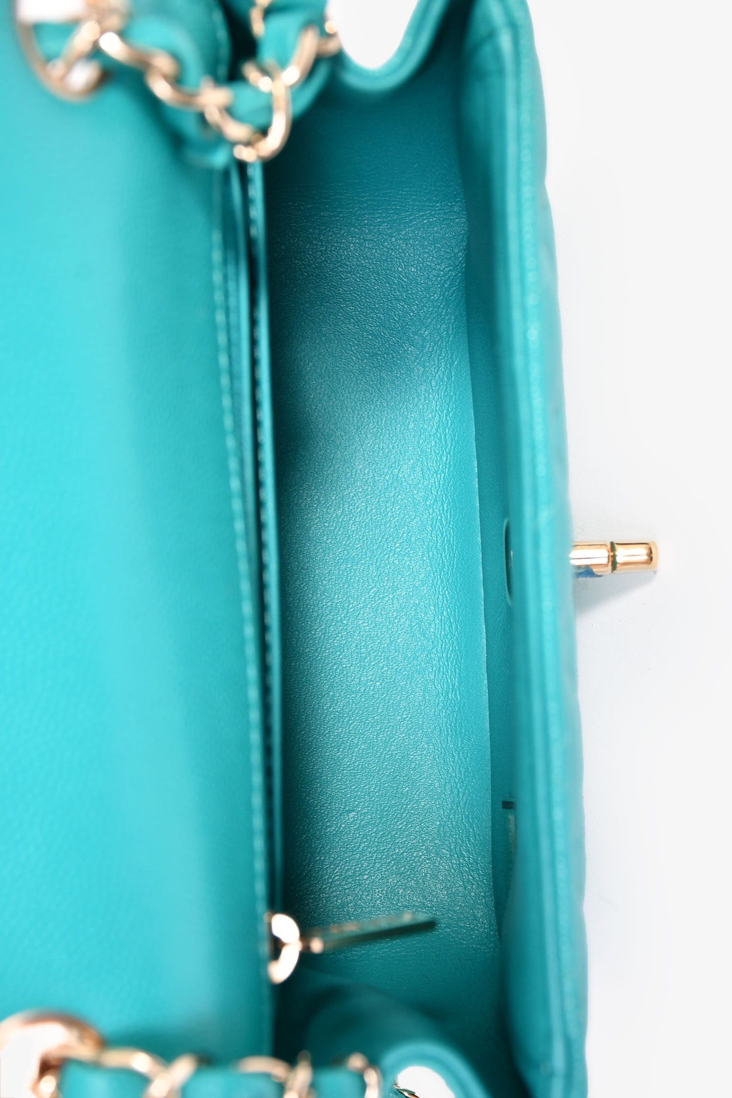 Pre-Loved Chanel™ 2016/2017 Teal Caviar Leather Quilted Mini Square Flap Bag