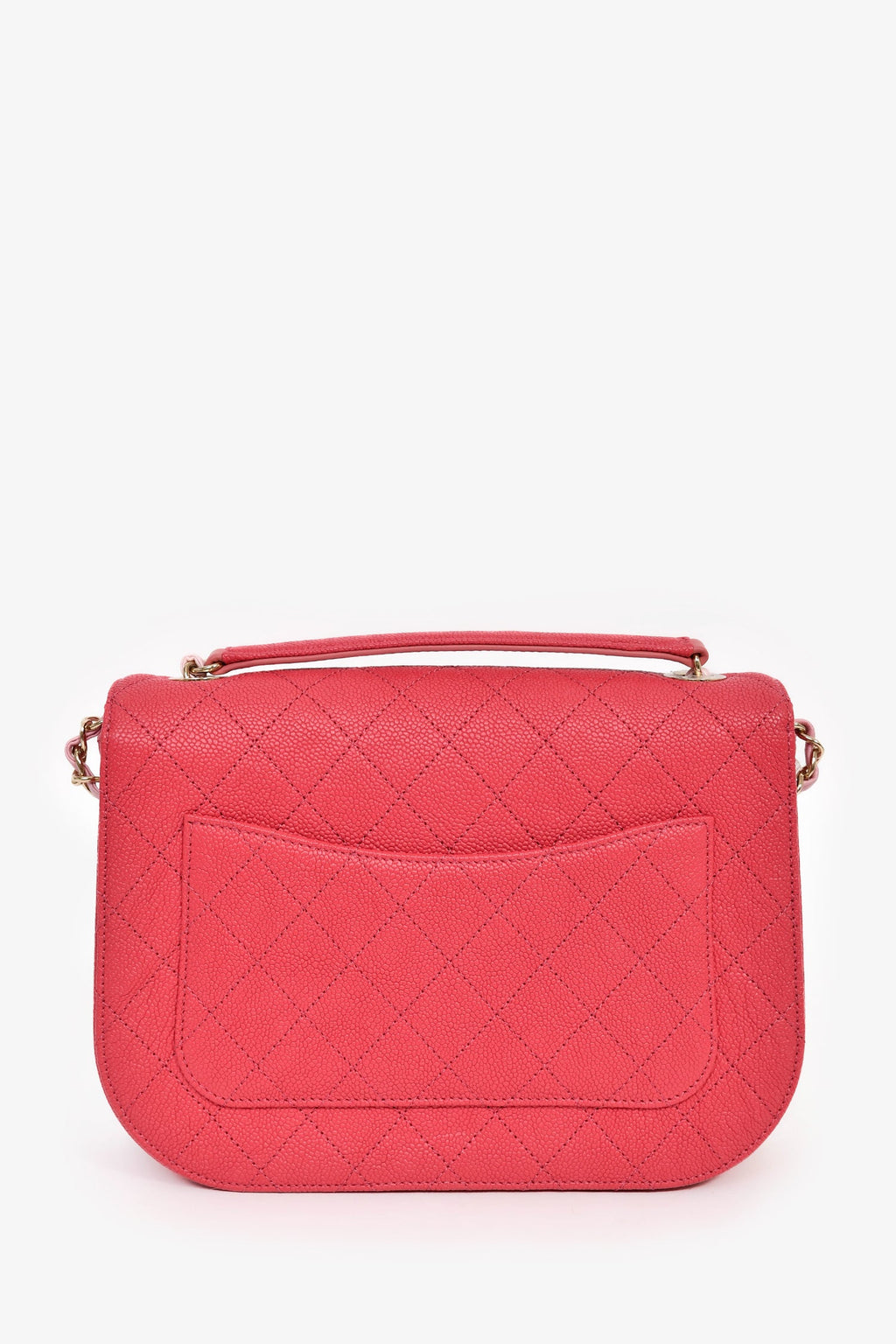 Pre-Loved Chanel™ 2017/2018 Two Tone Pink Caviar Leather 'Paris-Cuba' Thread Around Flap Bag
