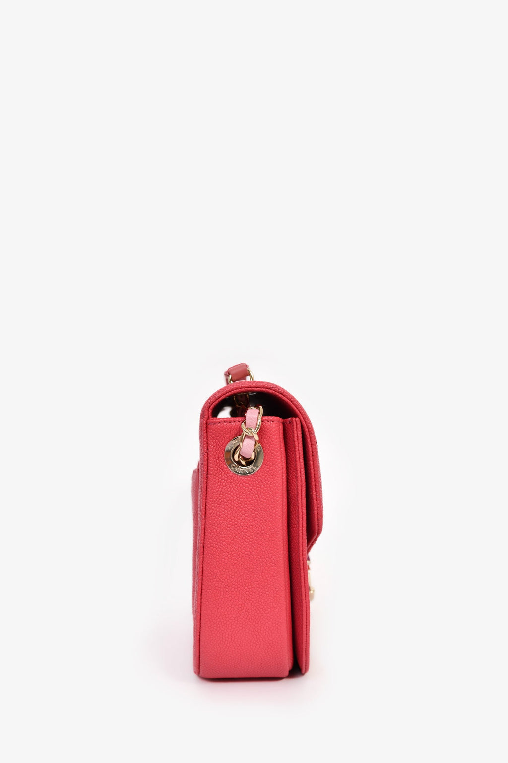 Pre-Loved Chanel™ 2017/2018 Two Tone Pink Caviar Leather 'Paris-Cuba' Thread Around Flap Bag