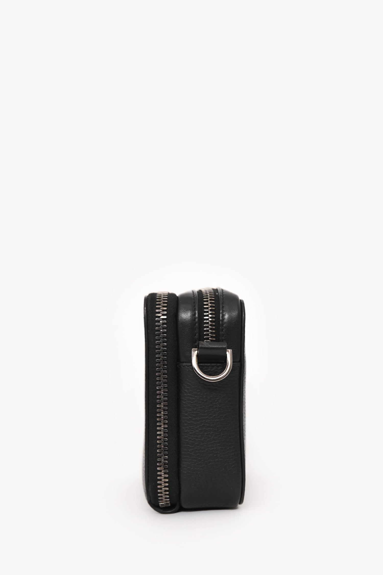 Christian Dior Black Leather CD Icon Zipped Pouch Crossbody Bag