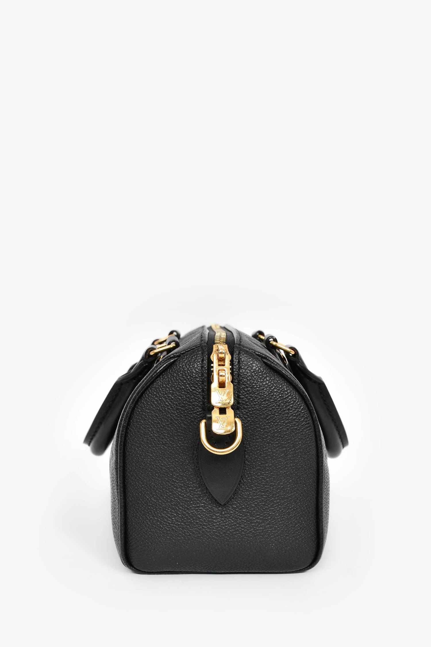 Louis Vuitton Black Monogram Empreinte Leather 'Speedy Bandoulière' 20 Bag with Strap