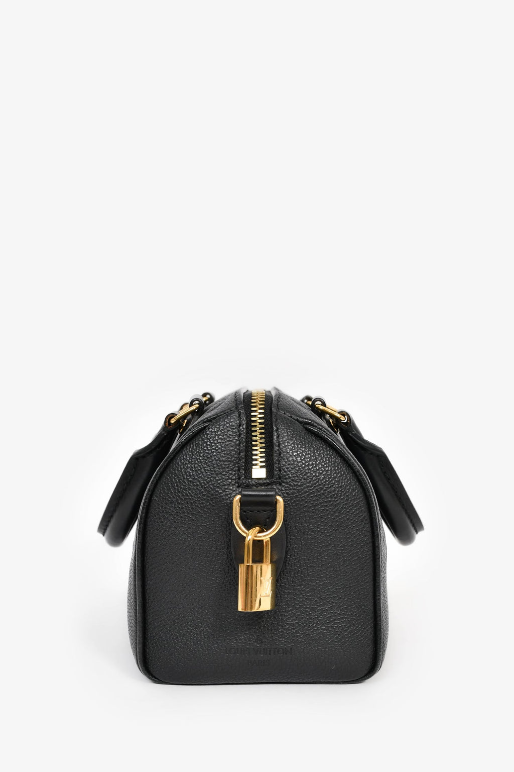 Louis Vuitton Black Monogram Empreinte Leather 'Speedy Bandoulière' 20 Bag with Strap