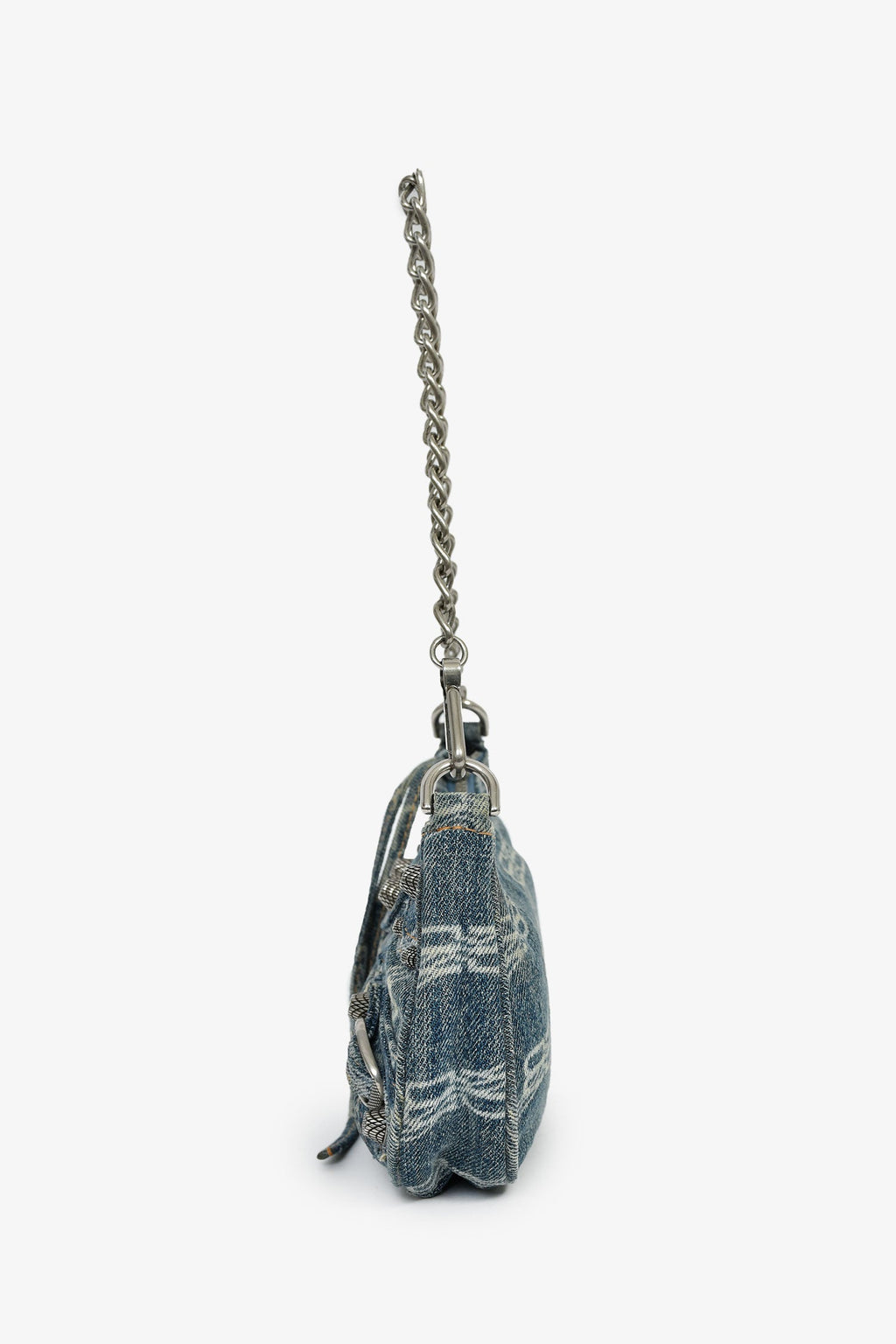 Balenciaga Blue Denim Le Cagole Mini BB Cagoule Bag With Strap