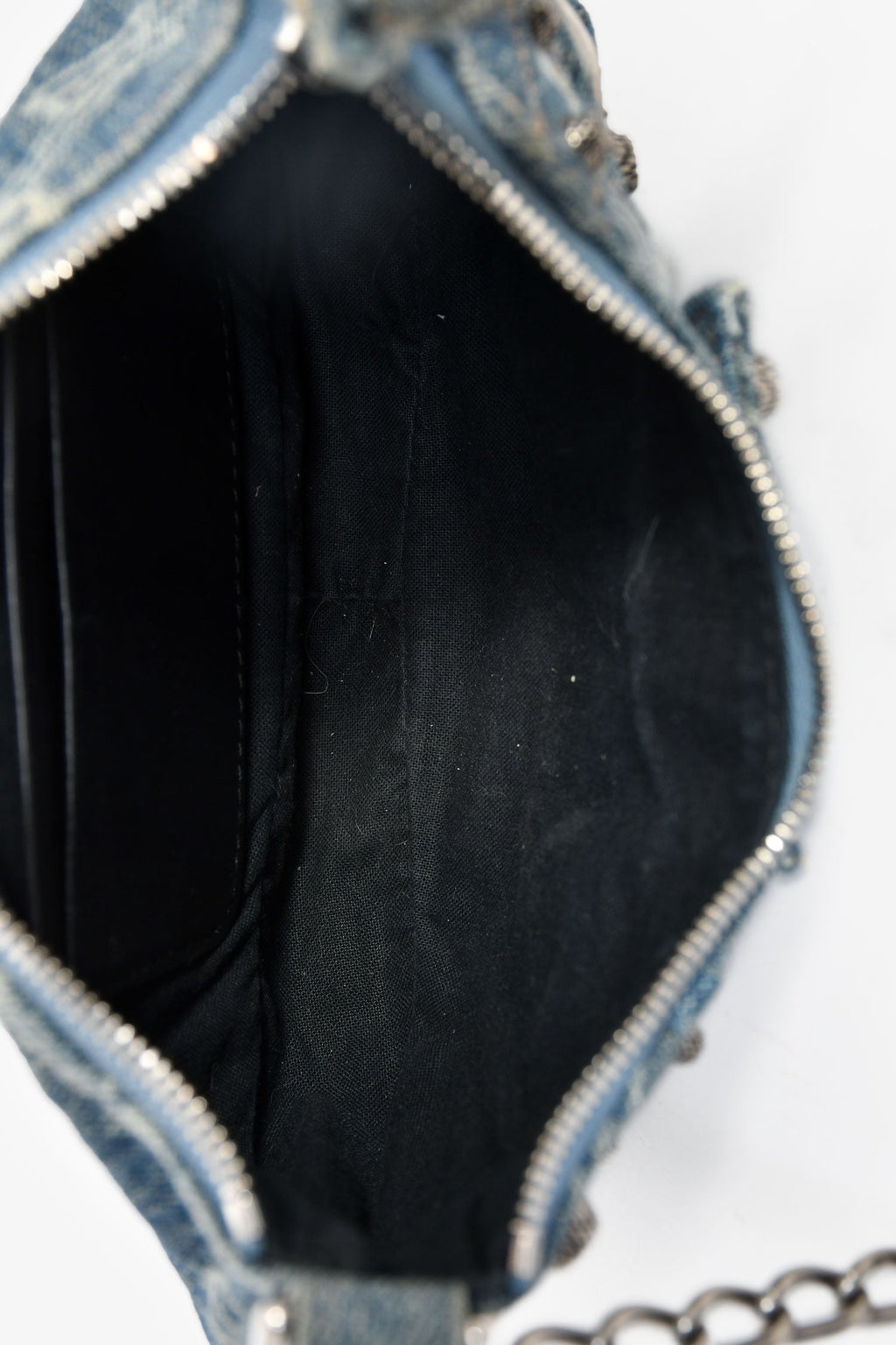 Balenciaga Blue Denim Le Cagole Mini BB Cagoule Bag With Strap