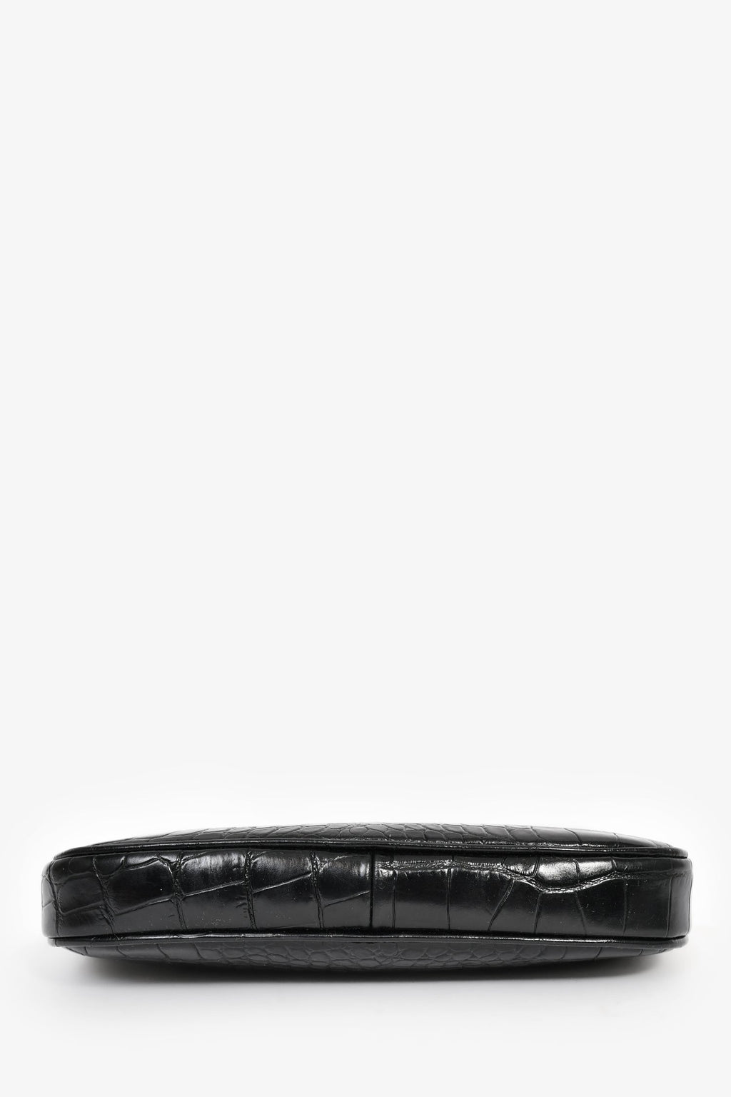 By Far Black Crocodile Embossed 'Rachel' Shoulder Bag