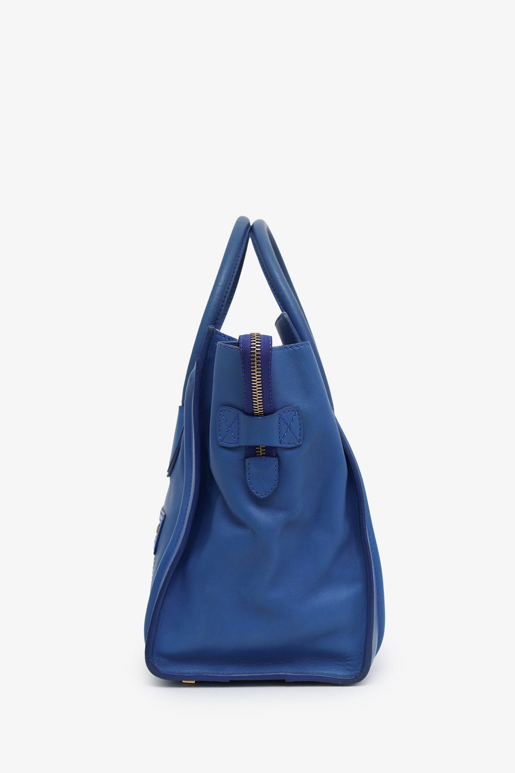 Celine Blue Smooth Calfskin Mini Luggage Tote