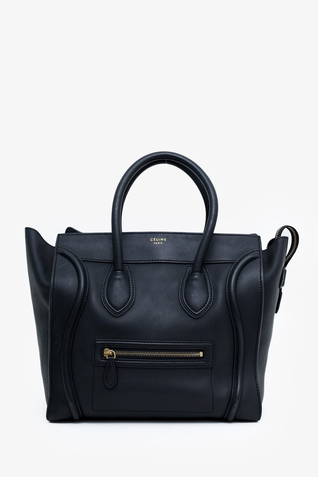 Celine Black Smooth Calfskin Micro Luggage Tote