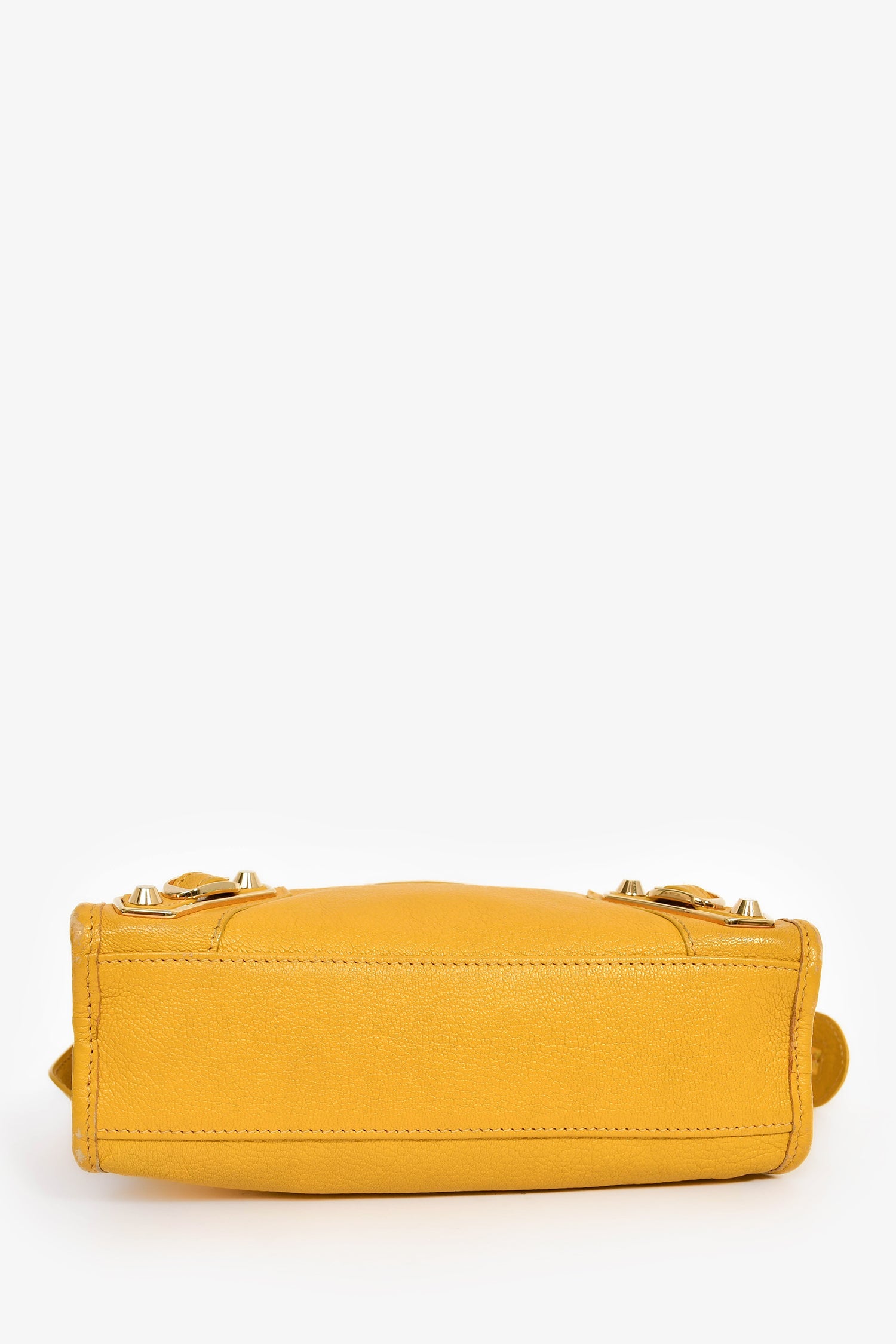 Balenciaga Yellow Leather 'Le City Bag' Mini Top Handle Bag