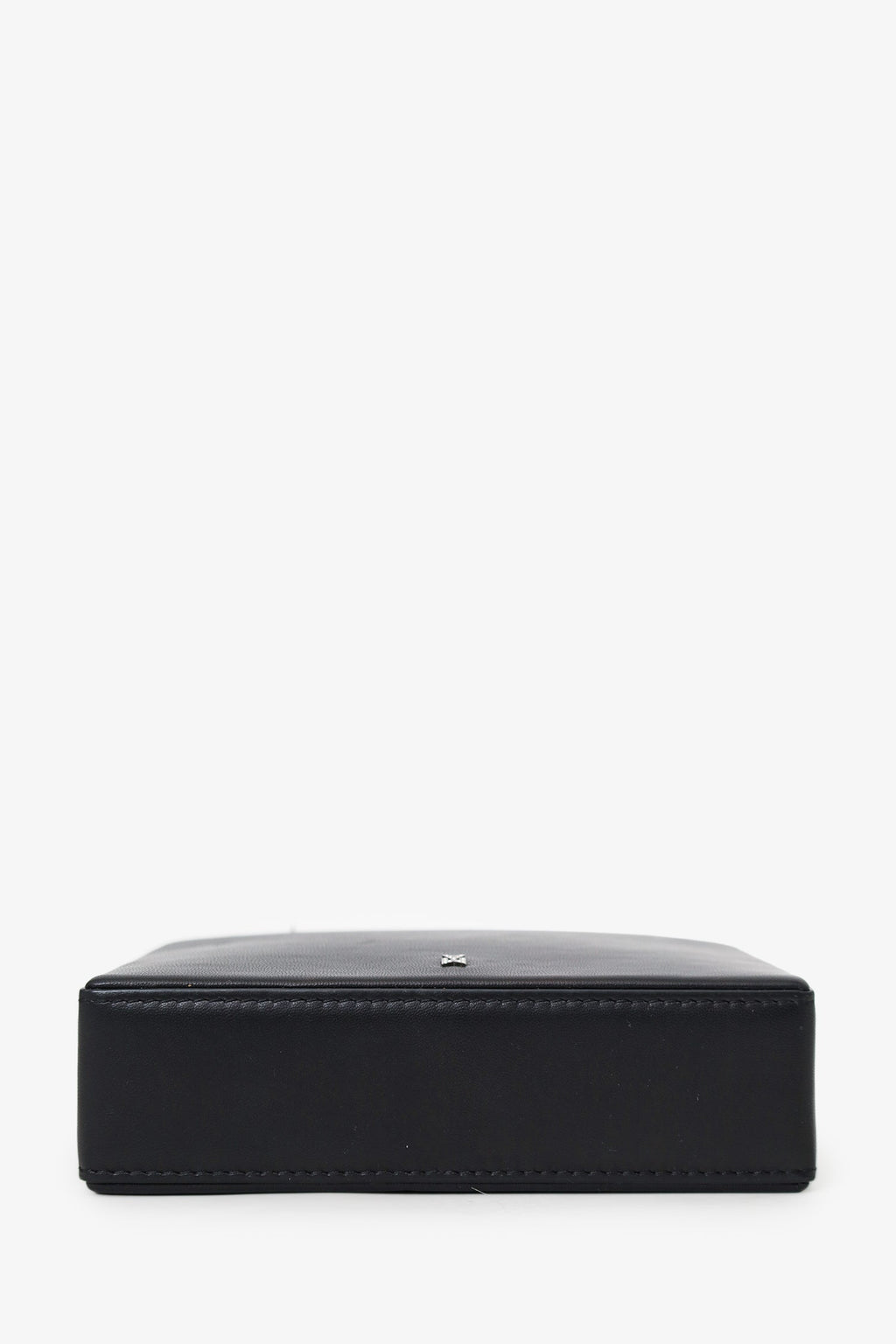 Amina Muaddi Black Leather Rhinestone Embellished 'Gilda' Mini Top Handle Bag