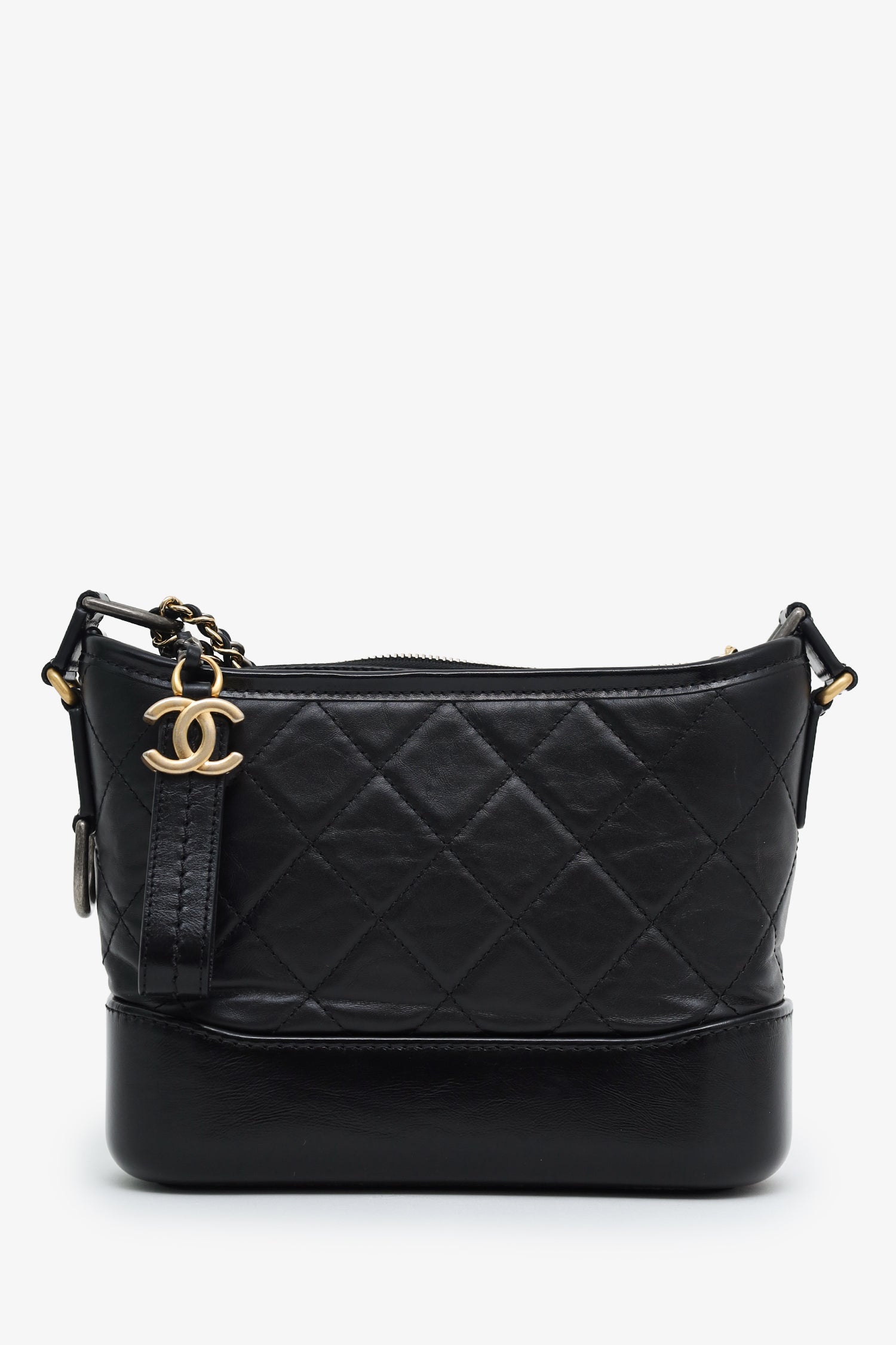Pre-Loved Chanel™ Black Lambskin Leather Small Gabrielle Bag
