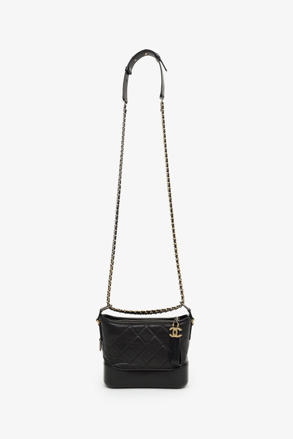 Pre-Loved Chanel™ Black Lambskin Leather Small Gabrielle Bag