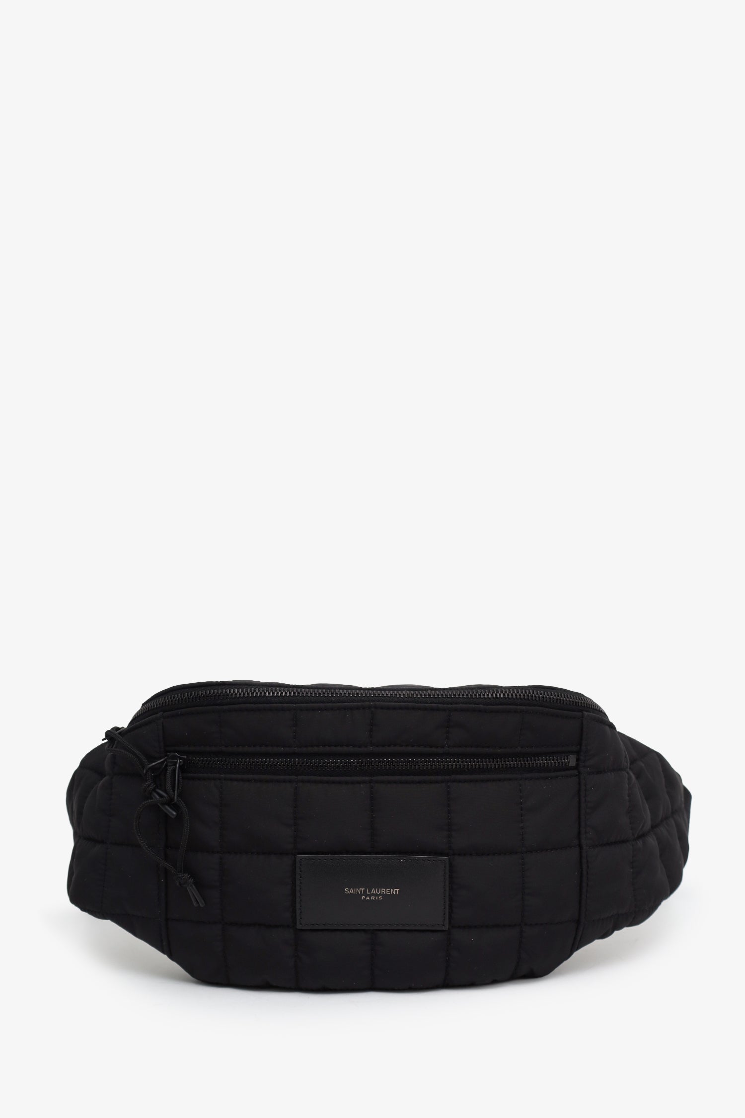 Saint Laurent Black Nylon Quilted Ysl Nuxx Bag