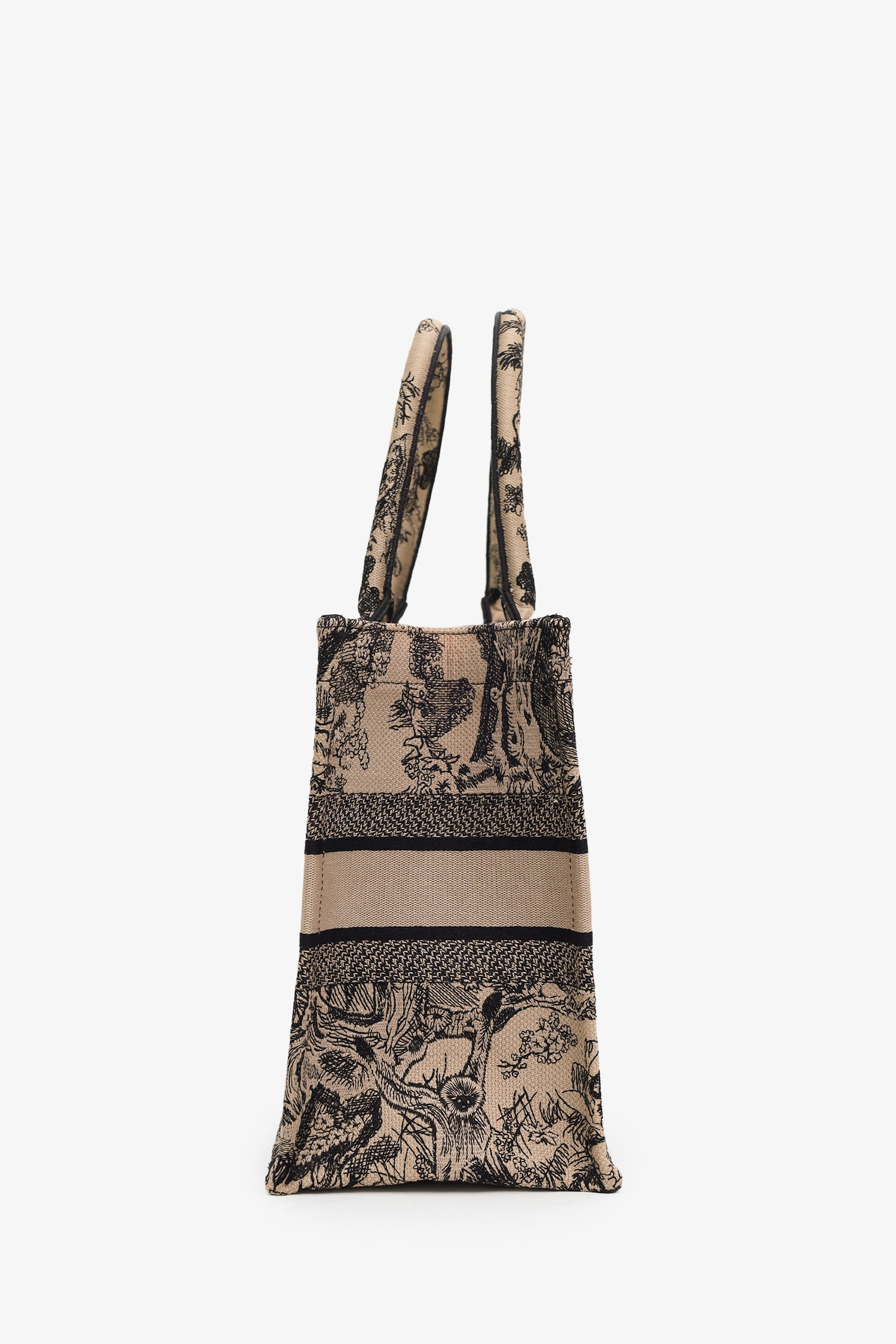 Christian Dior 2022 Beige/Black Canvas Toile de Jouy Medium Book Tote