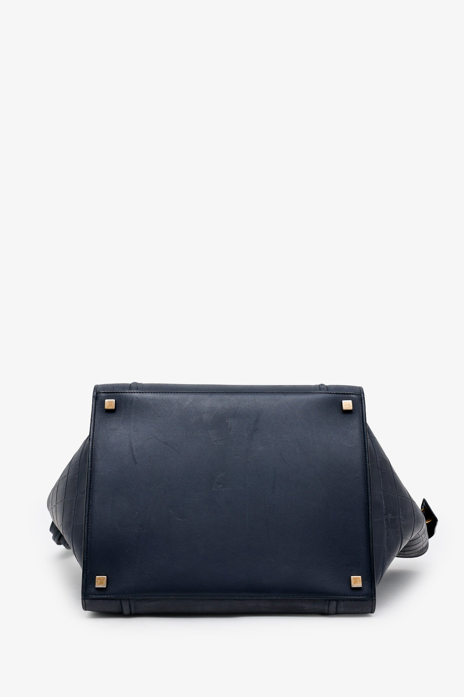 Celine Black Croc Embossed Leather Luggage Phantom Top Handle