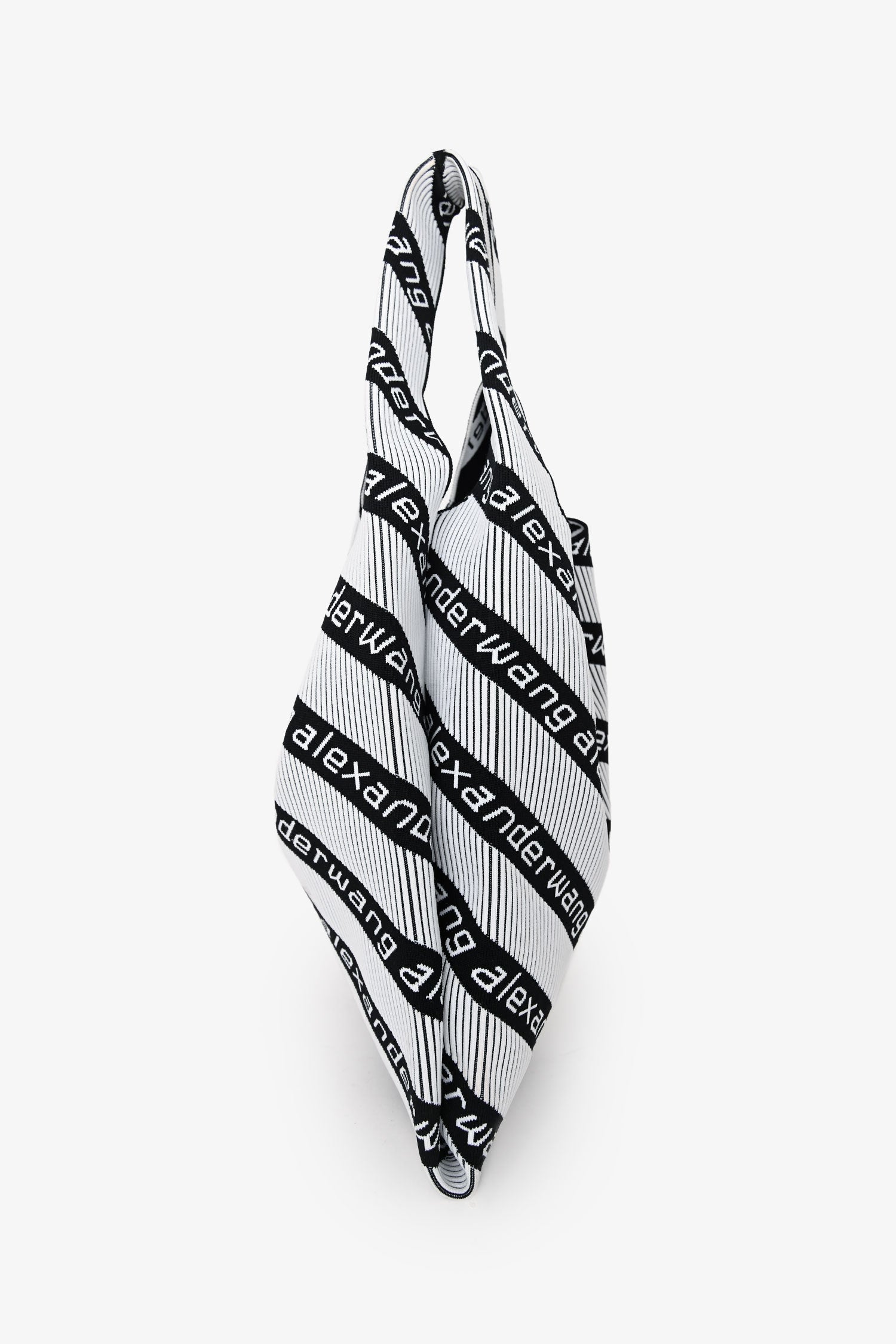 Alexander Wang White/Black Knit Jacquard Monogram Tote