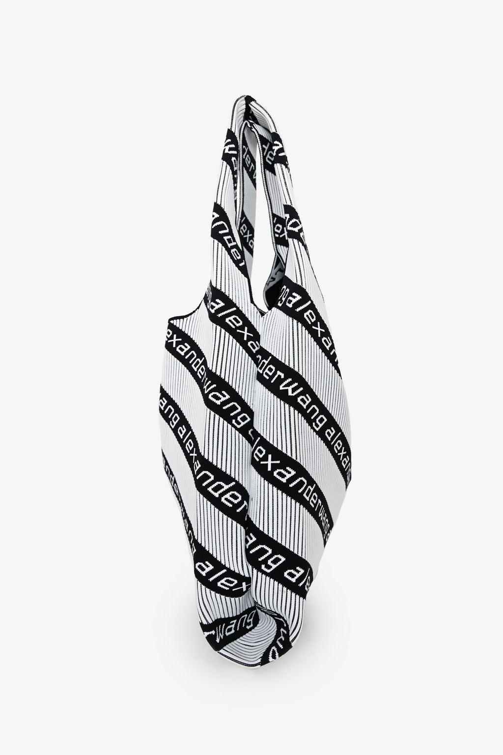 Alexander Wang White/Black Knit Jacquard Monogram Tote