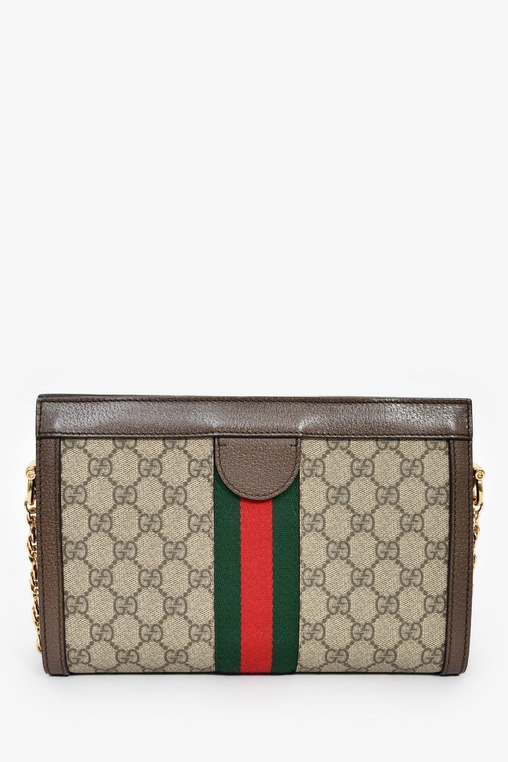 Gucci Brown Canvas/Leather GG Monogram Web 'Ophidia' Medium Crossbody