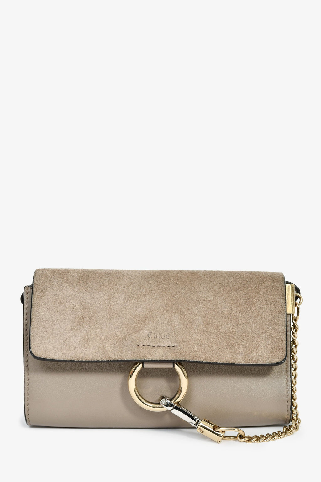 Chloé Taupe Leather/Suede 'Faye' Crossbody Bag