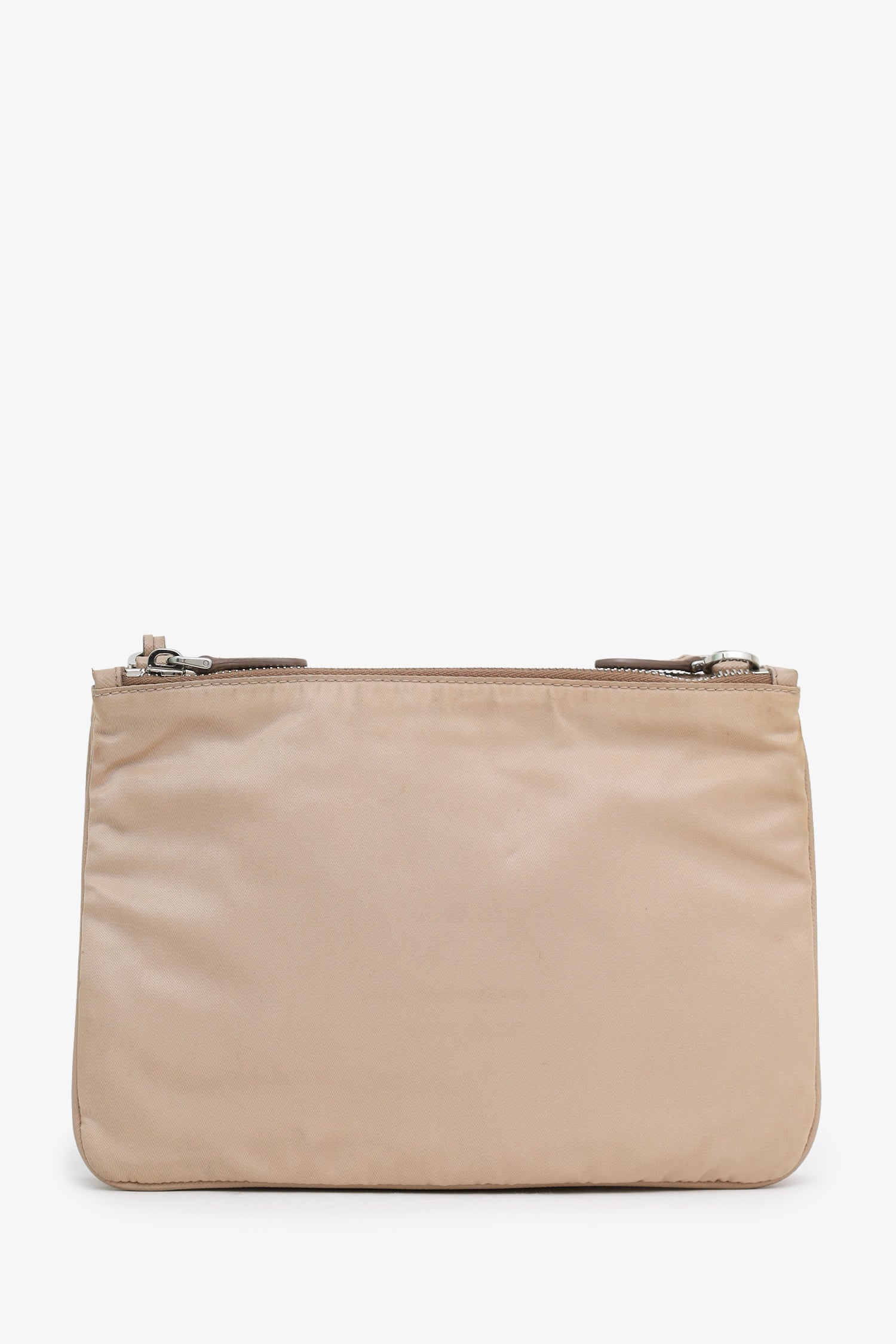Prada Beige Re-Nylon Saffiano Re-Edition 2000 Double Zip Crossbody Bag