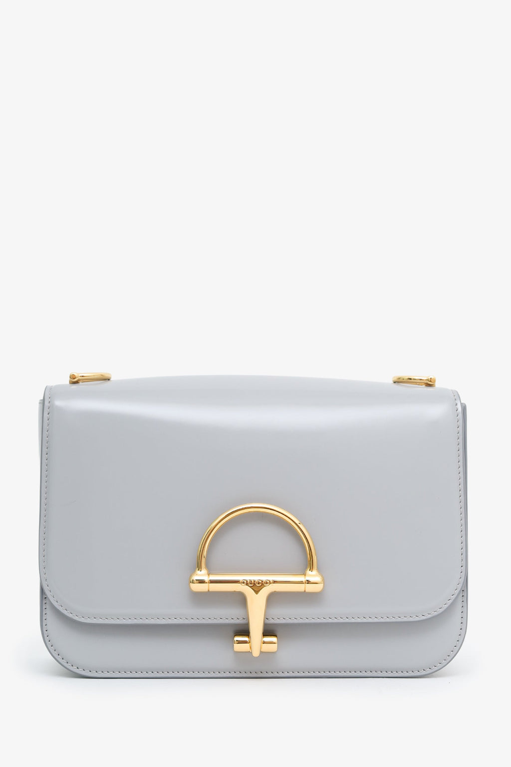Gucci Grey Calfskin Horsebit Siena Small Shoulder Bag