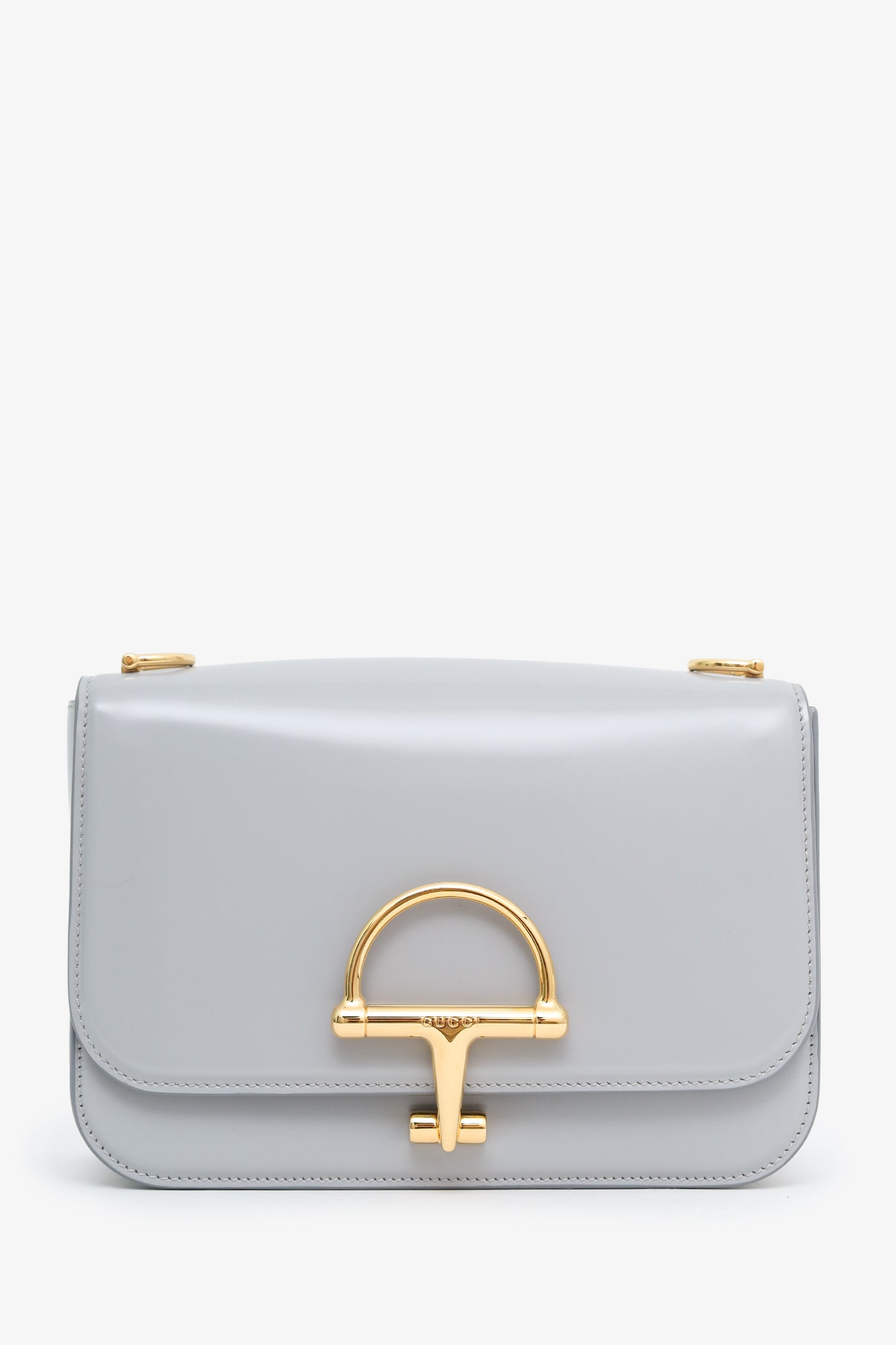Gucci Grey Calfskin Horsebit Siena Small Shoulder Bag