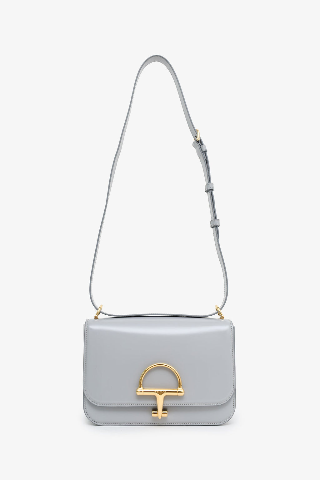 Gucci Grey Calfskin Horsebit Siena Small Shoulder Bag