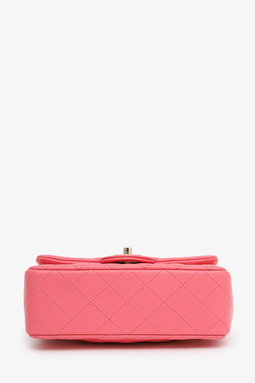 Pre-Loved Chanel™ 2020-21 Pink Lambskin Mini Rectangular Flap Bag