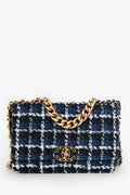 Pre-Loved Chanel™ 2023 Blue/Black Tweed Wallet on Chain