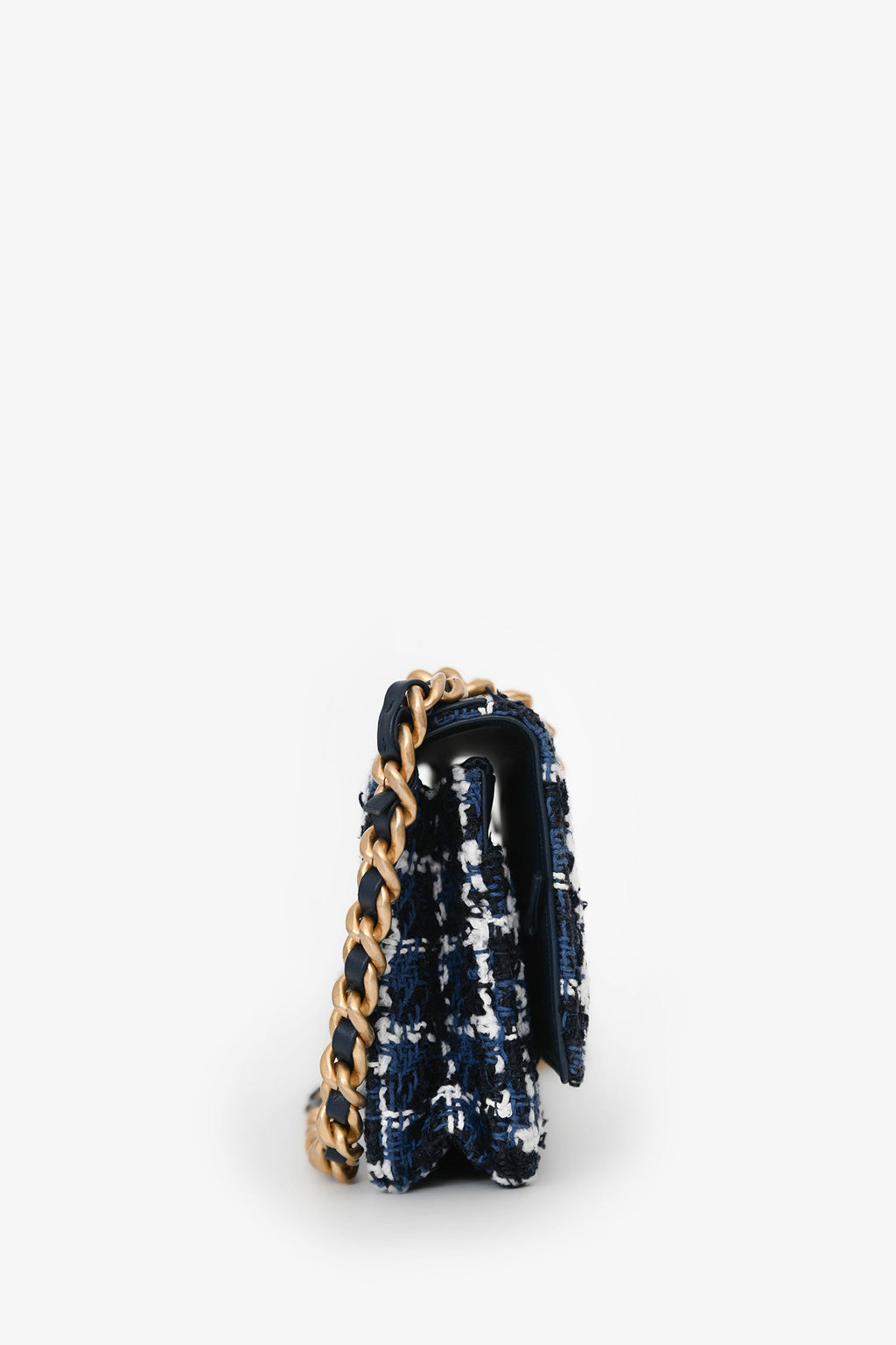 Pre-Loved Chanel™ 2023 Blue/Black Tweed Wallet on Chain