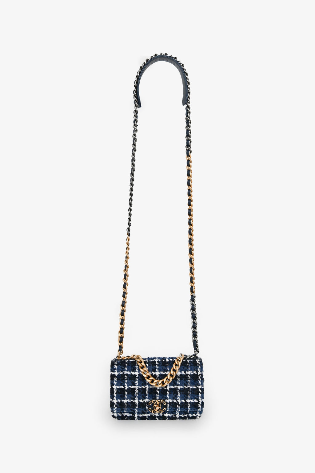 Pre-Loved Chanel™ 2023 Blue/Black Tweed Wallet on Chain