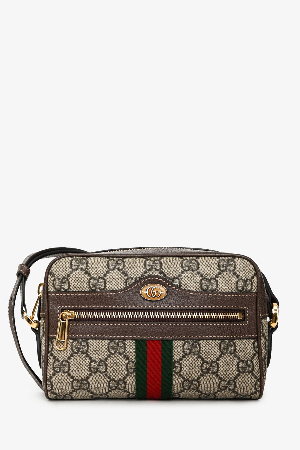 Gucci Brown GG Supreme Ophidia Mini Crossbody Bag