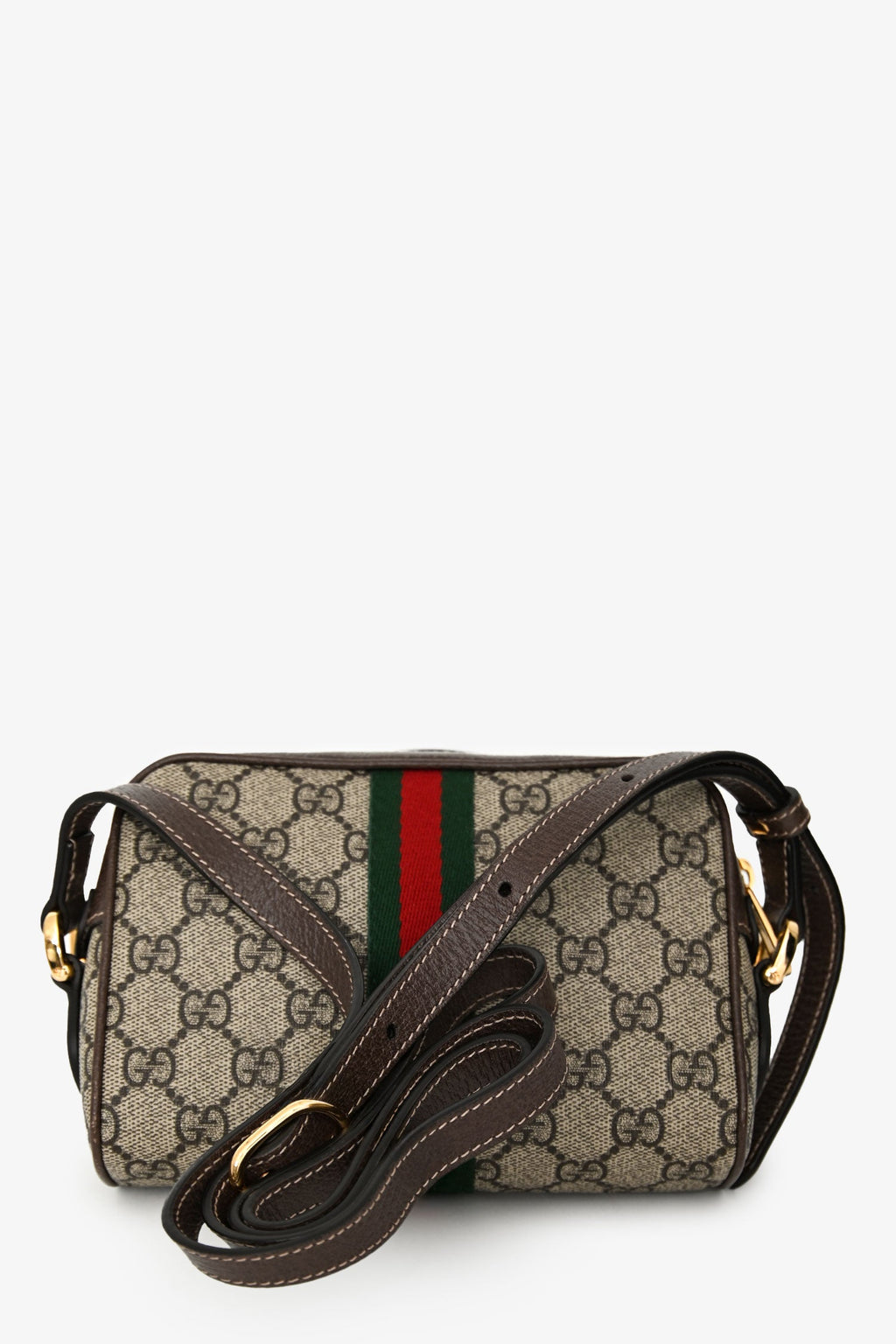 Gucci Brown GG Supreme Ophidia Mini Crossbody Bag