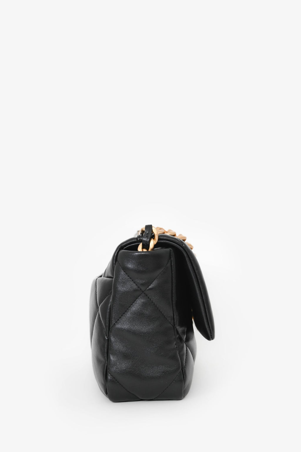 Pre-Loved Chanel™ Black Lambskin Small 19 Flap Bag
