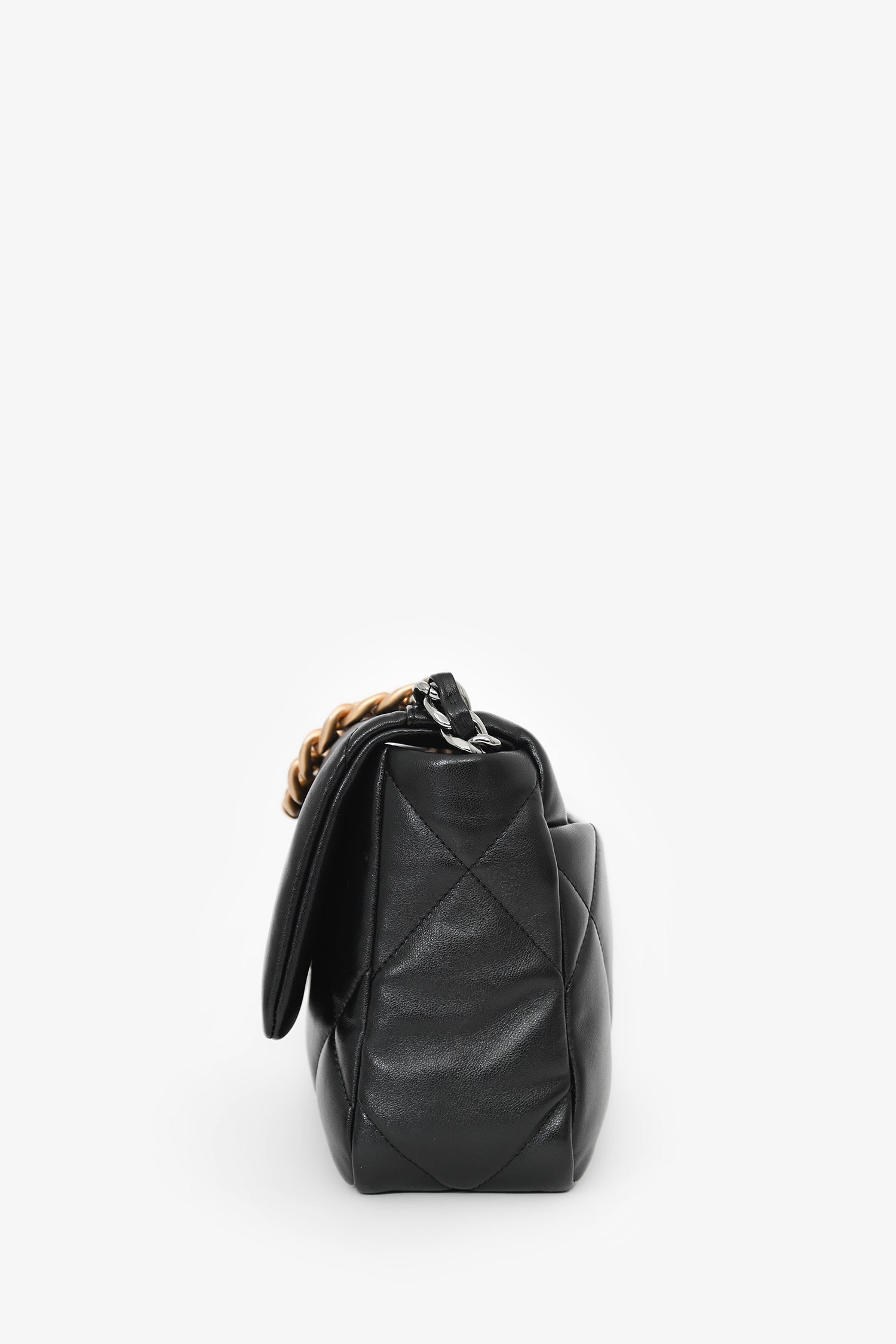 Pre-Loved Chanel™ Black Lambskin Small 19 Flap Bag