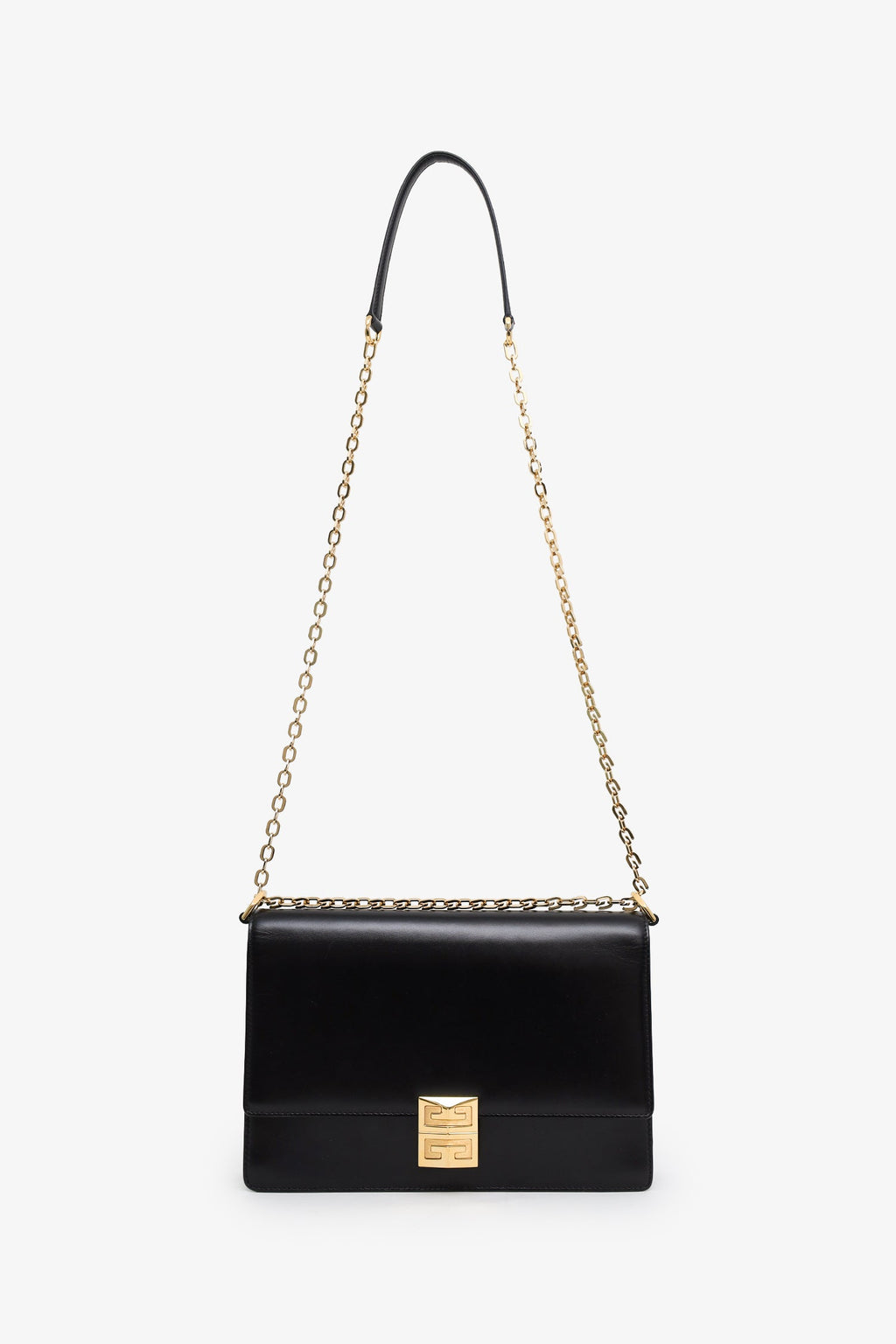 Givenchy Black Leather Medium 4G Shoulder Bag