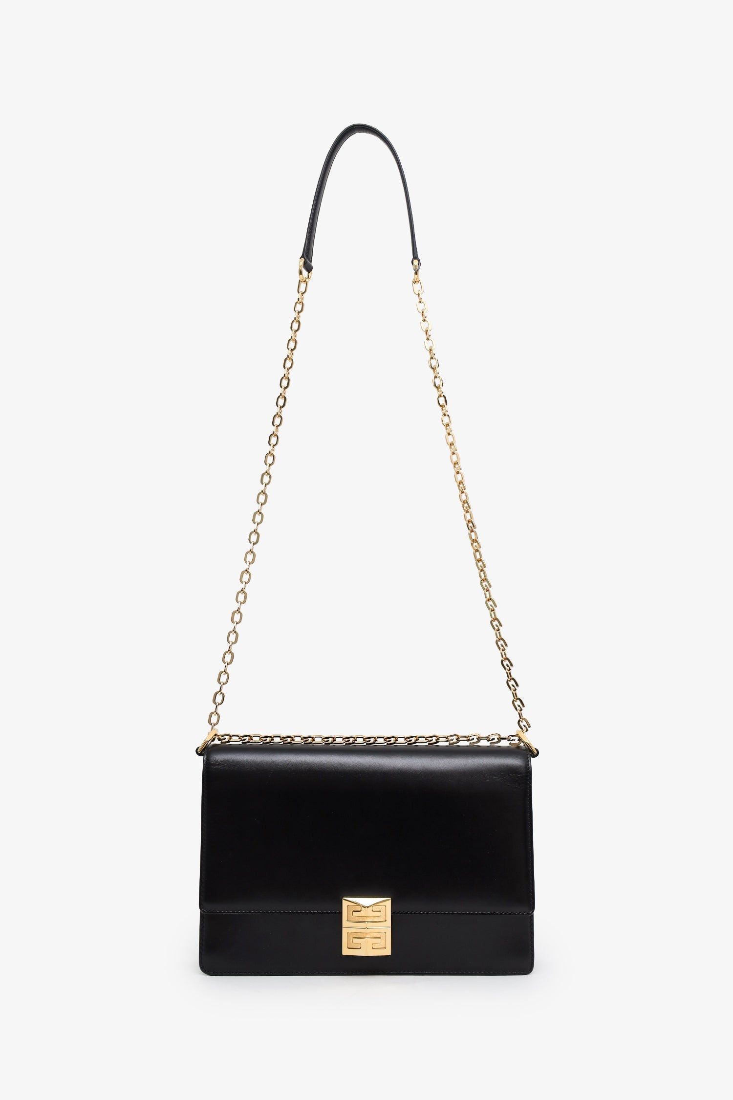 Givenchy Black Leather Medium 4G Shoulder Bag