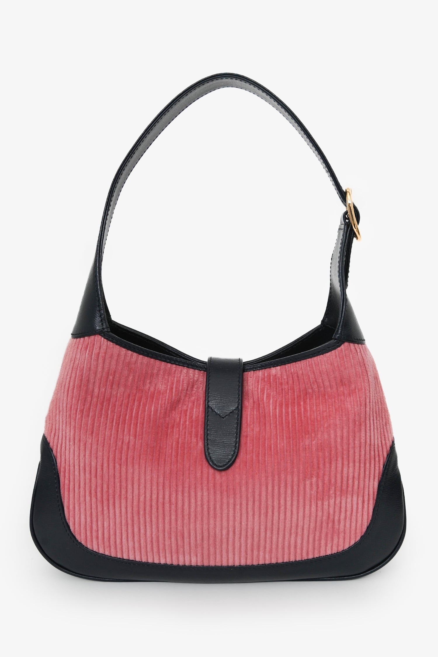 Gucci Navy/Pink Leather/Corduroy Jackie 1961 Shoulder Bag
