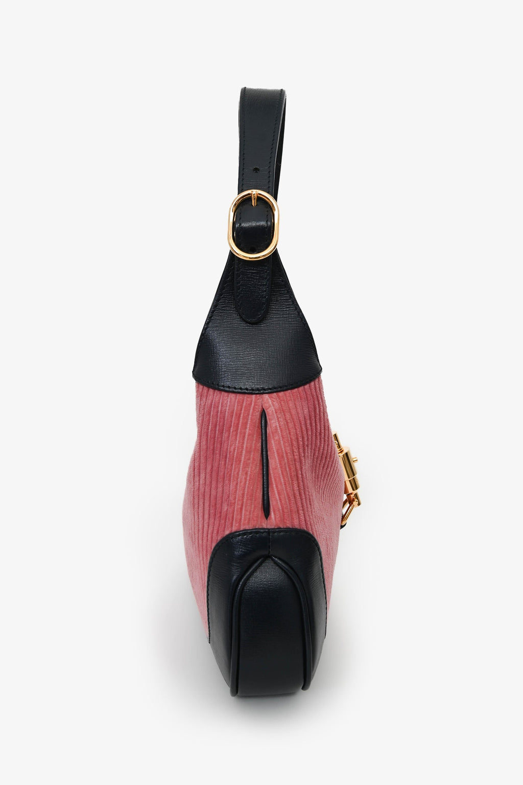 Gucci Navy/Pink Leather/Corduroy Jackie 1961 Shoulder Bag