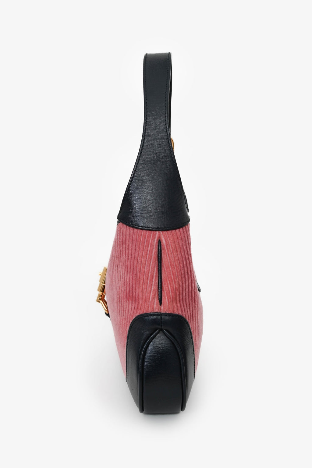 Gucci Navy/Pink Leather/Corduroy Jackie 1961 Shoulder Bag