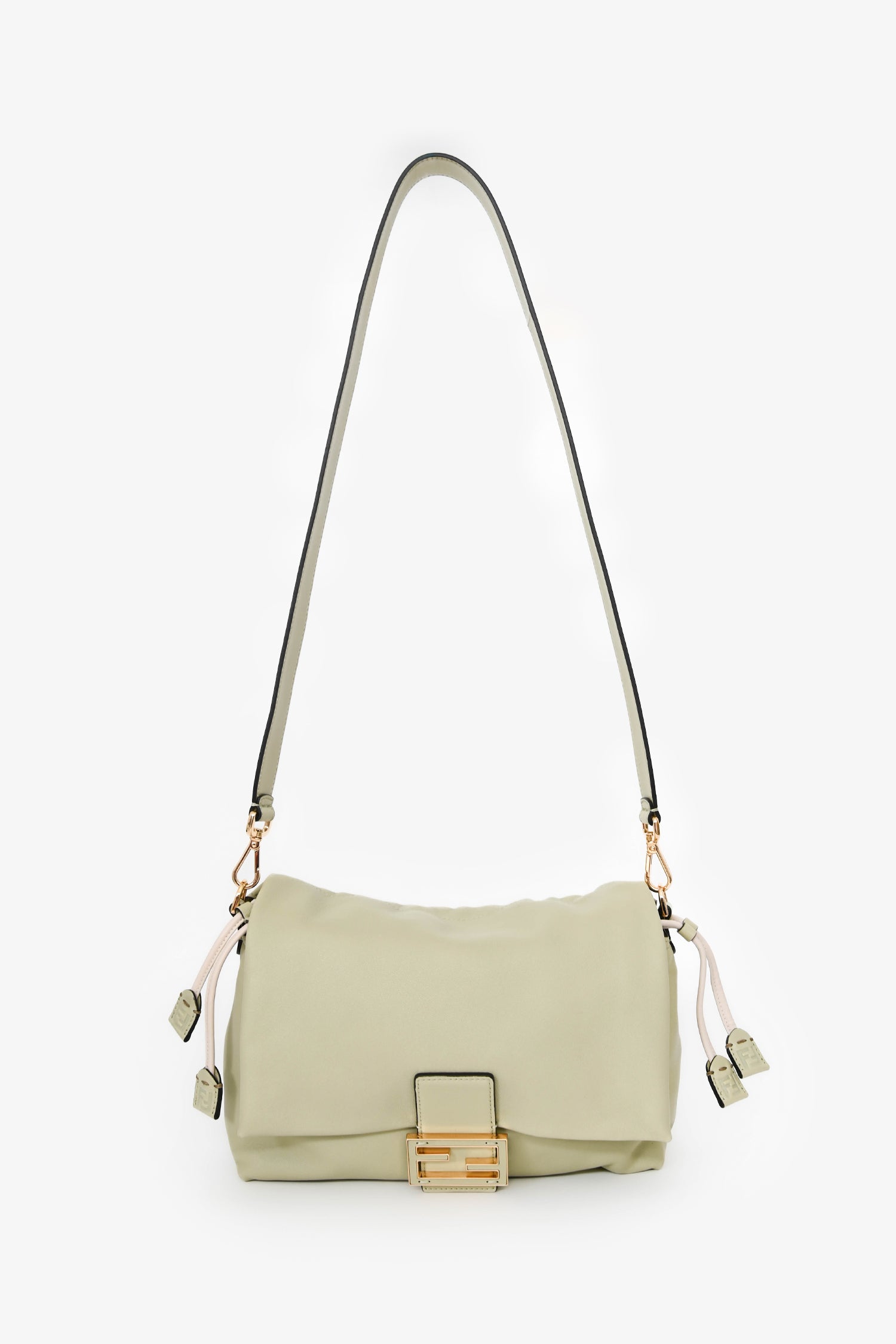 Fendi Sage Leather Mama Baguette Medium Shoulder Bag