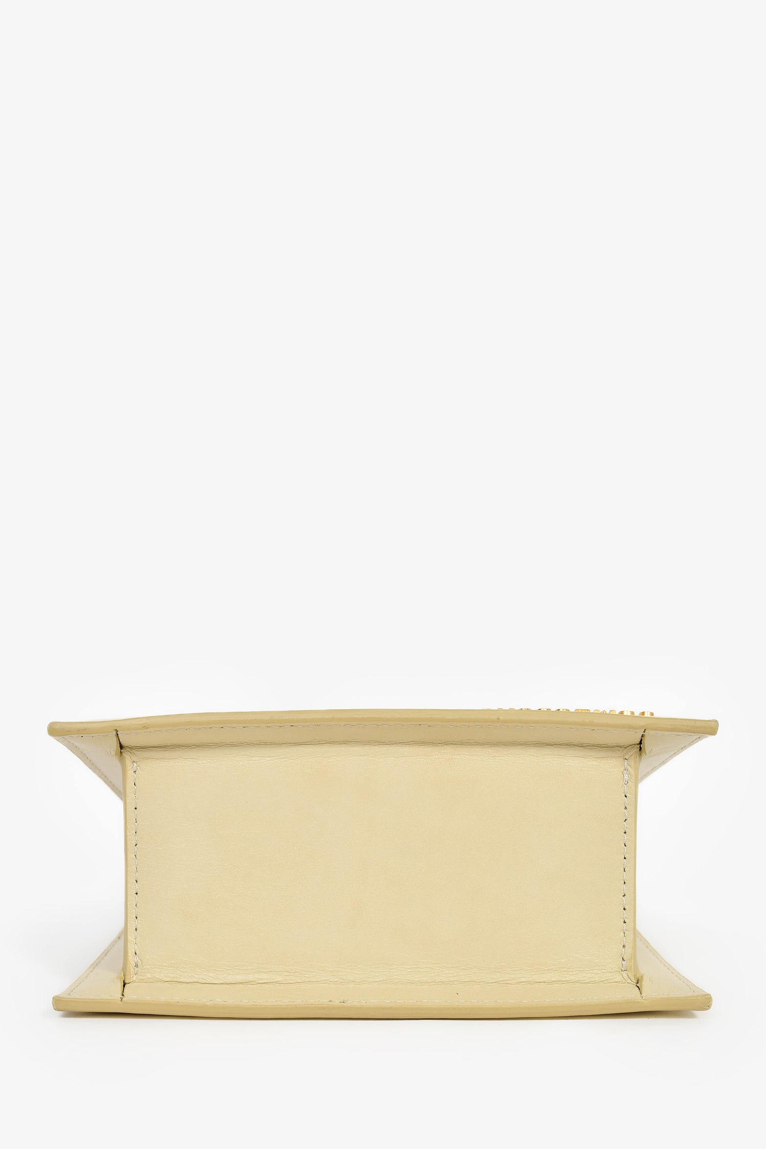 Jacquemus Cream Leather Medium 'Le Chiquito' Top Handle with Strap