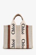 Chloé Beige/Brown Canvas Small Woody Tote Bag