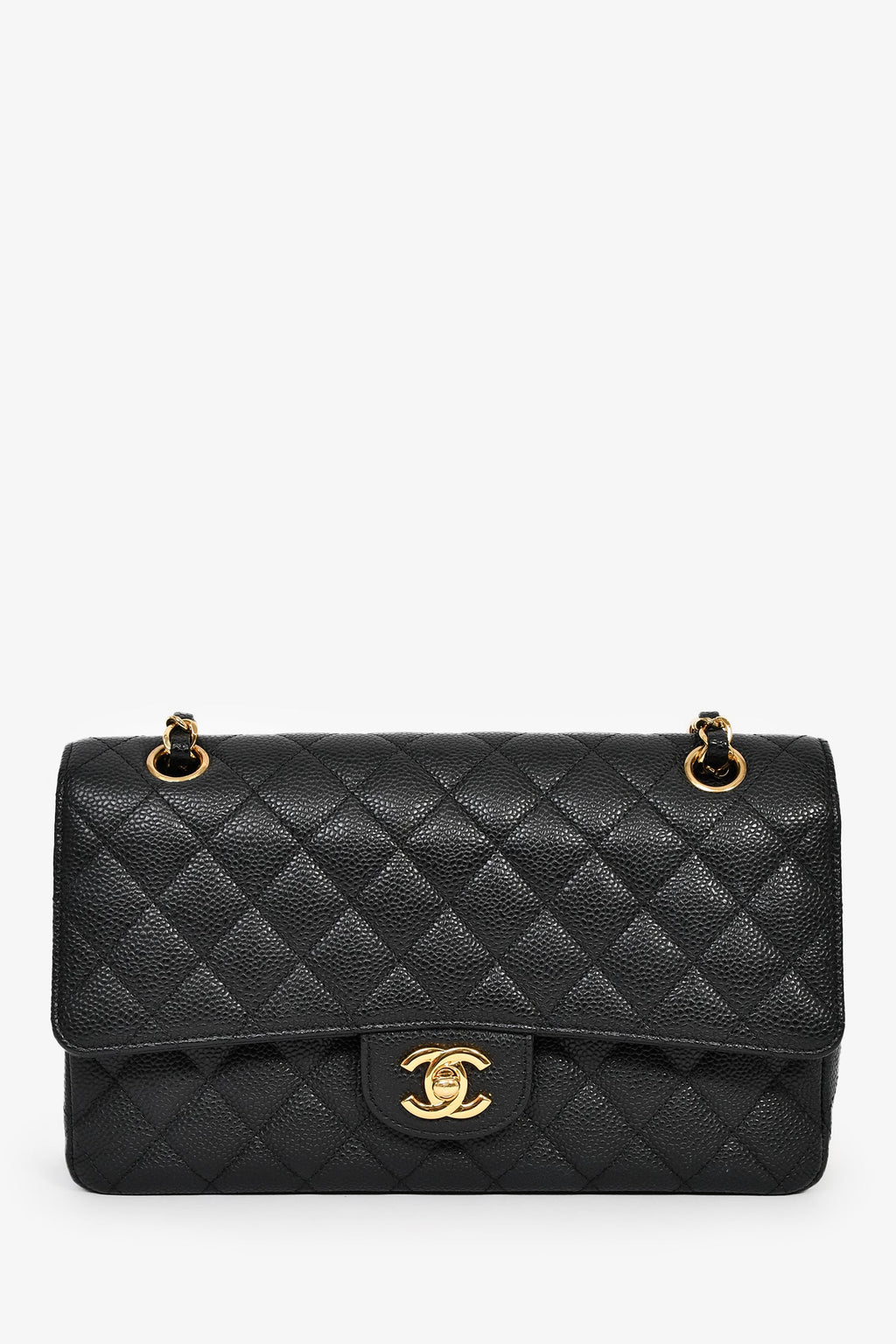 Pre-Loved Chanel™ 2012 Black Quilted Caviar Leather Medium Classic Double Flap