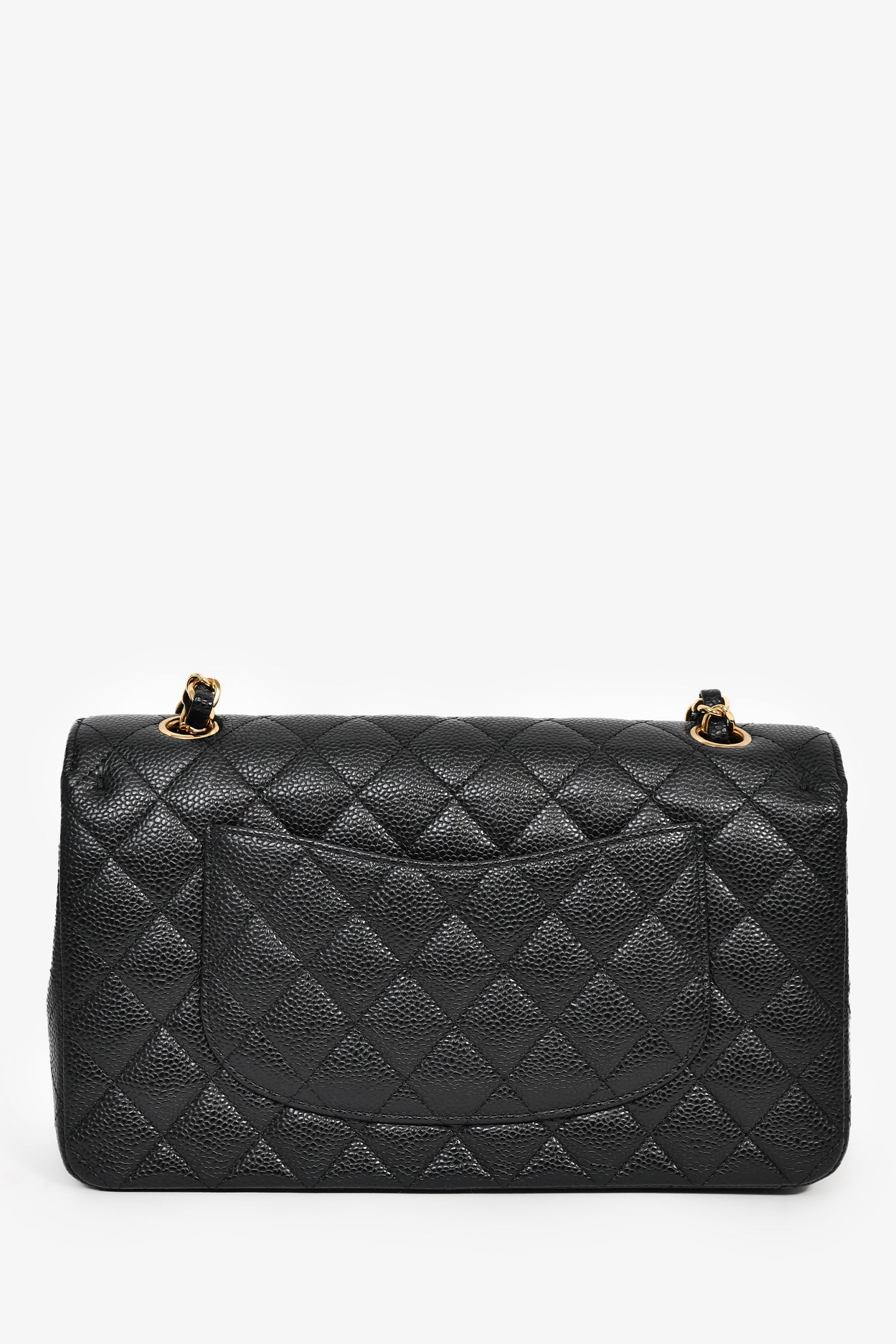 Pre-Loved Chanel™ 2012 Black Quilted Caviar Leather Medium Classic Double Flap
