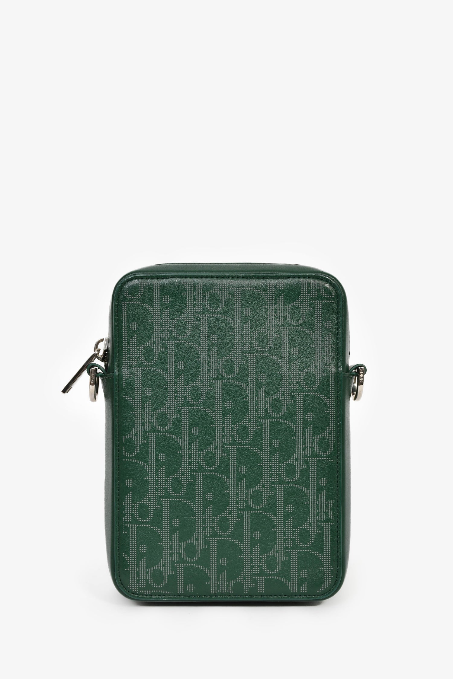 Christian Dior 2021 Green Oblique Leather Men's World Tour Crossbody Bag