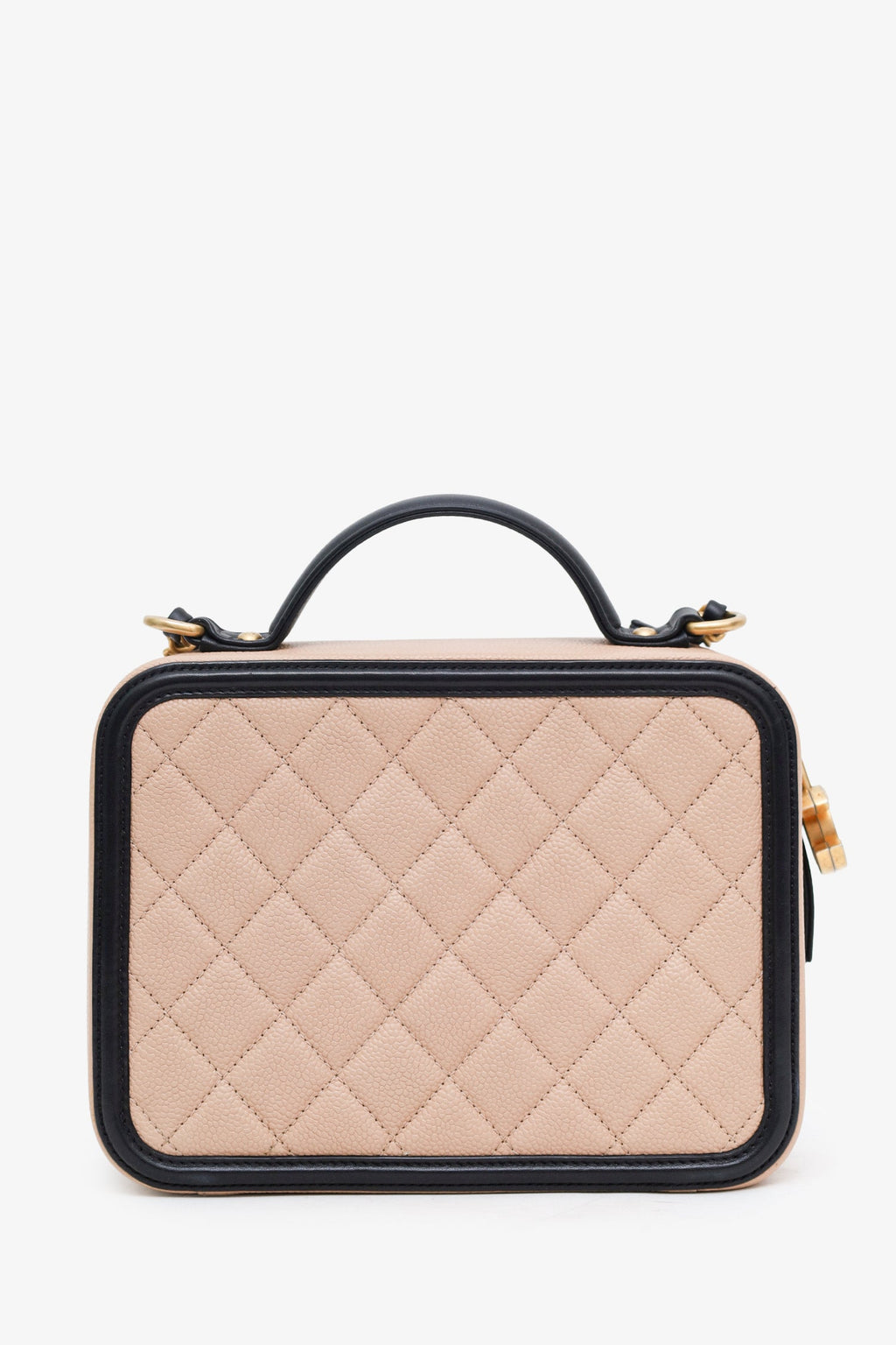 Pre-Loved Chanel™ 2018-19 Caviar Medium Filigree Vanity Case Bag