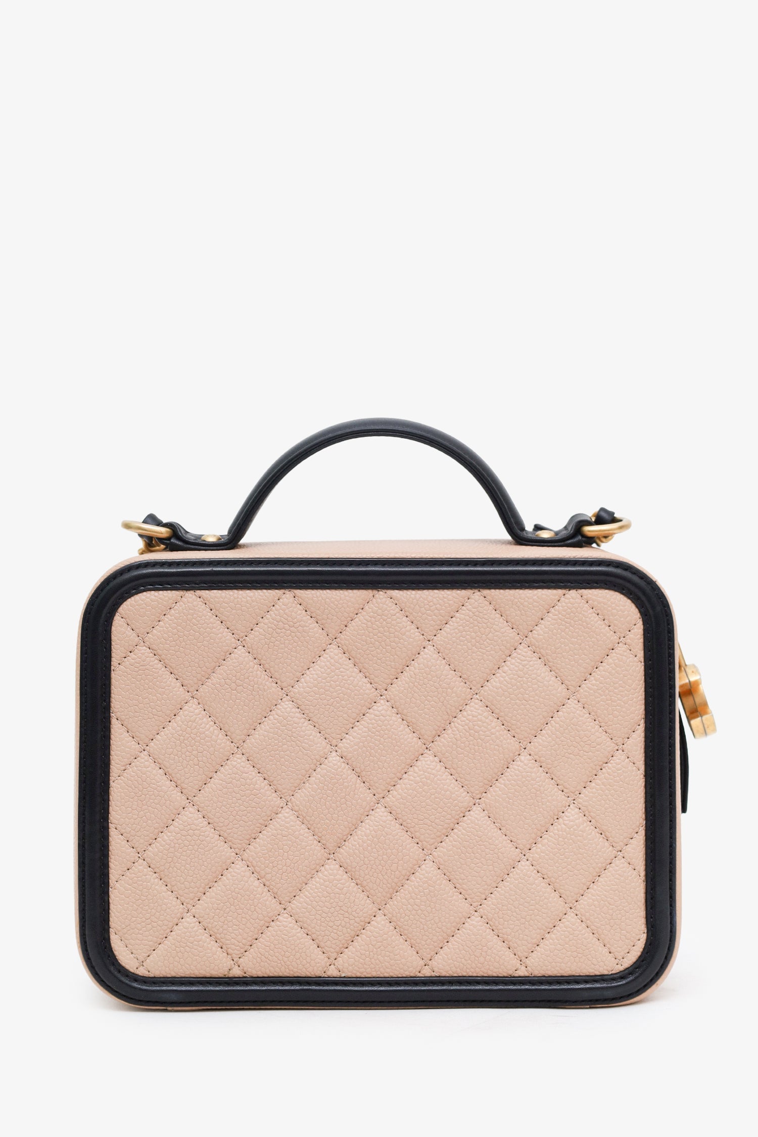 Pre-Loved Chanel™ 2018-19 Caviar Medium Filigree Vanity Case Bag